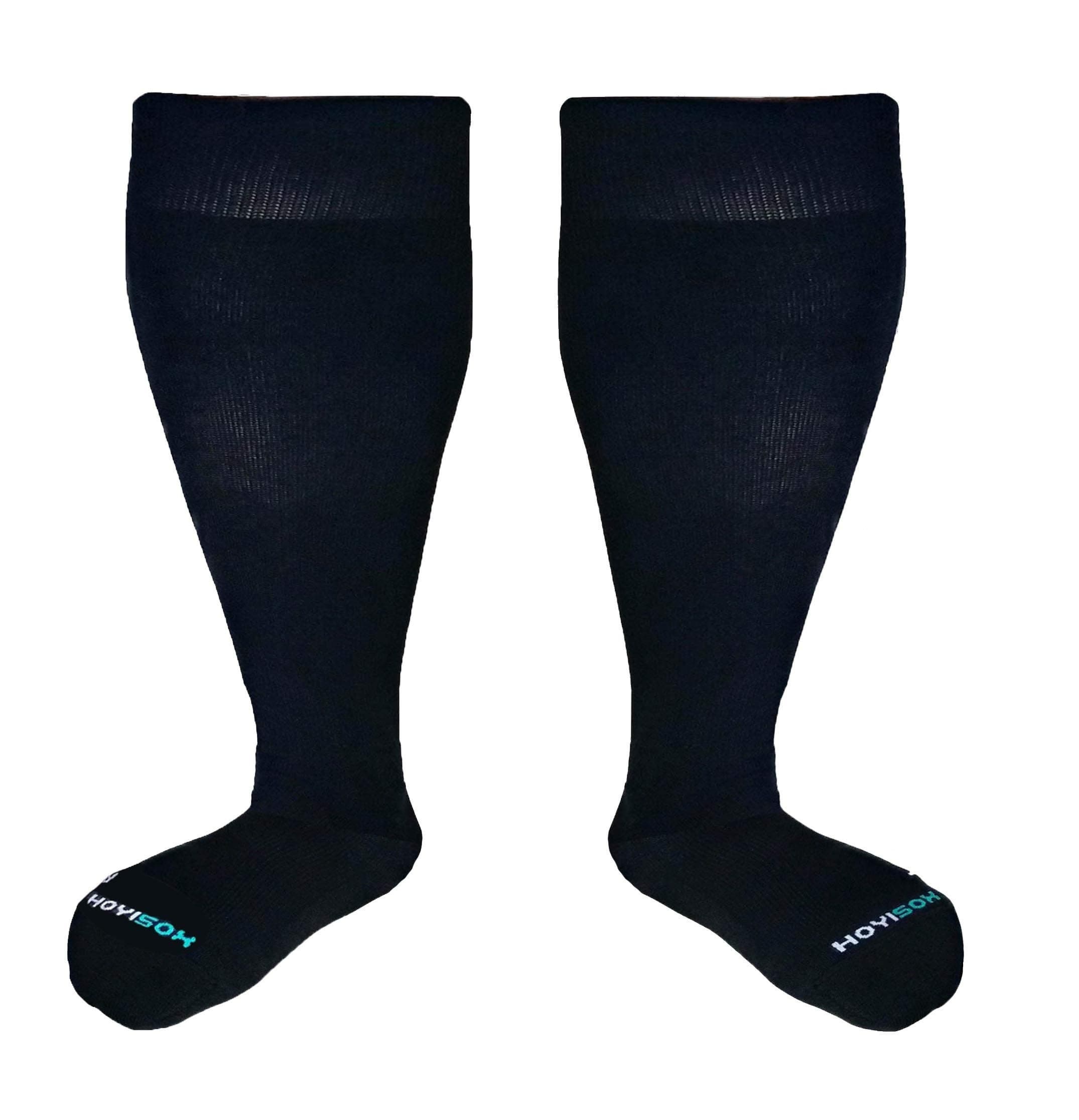 Plus Size Compression Knee High Socks, Wide Calf Extra Large for Men and Women, Comfortable Cotton