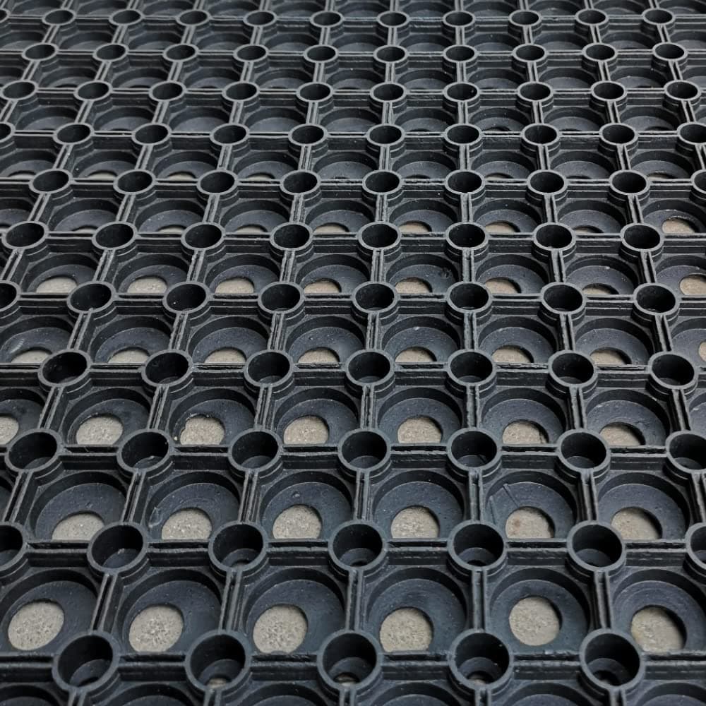 2 x Hollow Rubber Mat Grass Protection 150cm x 100cm - 11kg Each - Playground Safety Flooring - Pool Decking Non-Slip