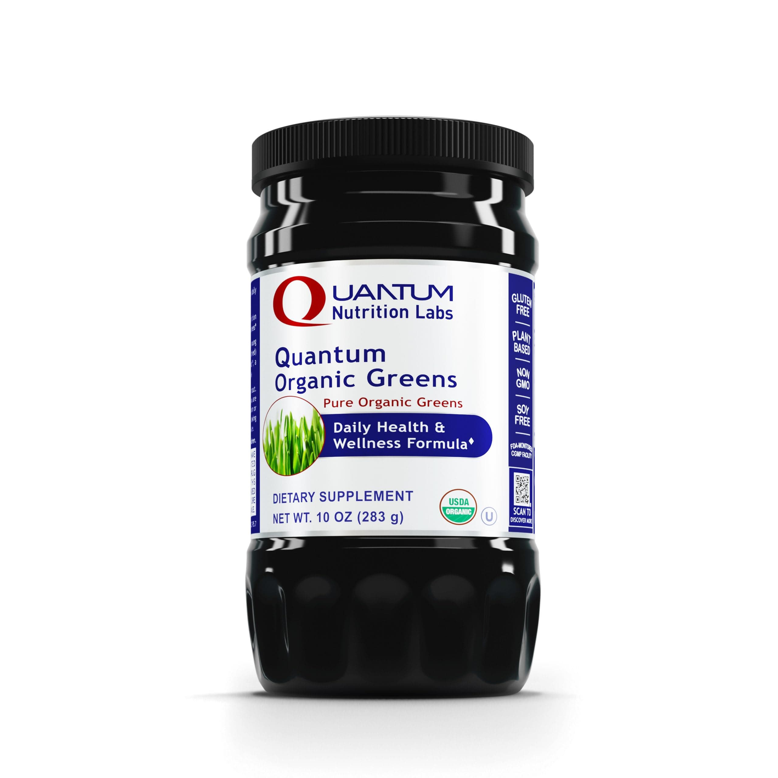 Quantum Nutrition Labs Greens, 10oz Powder - Super Greens Formula with Grass-Plus Blend for -State Health and Vitality Support