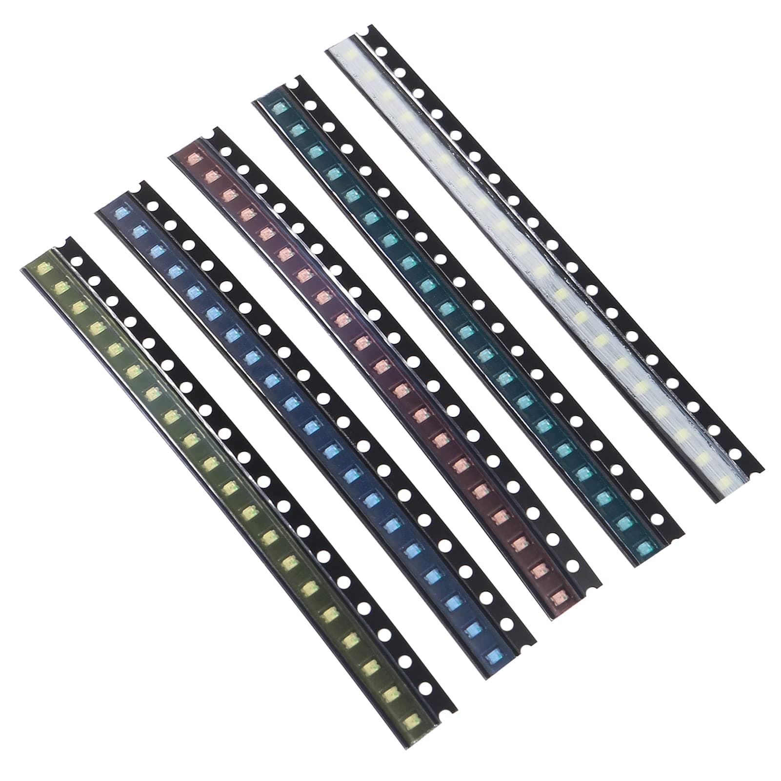 0805 SMD LED Kit 100pcs 5 Colors SMD LED Diode Lights Kit Super Bright Lighting Bulb Lamps,Electronics Components Light,Emitting Diodes (Mini Chip 0.08 x 0.05 inch)