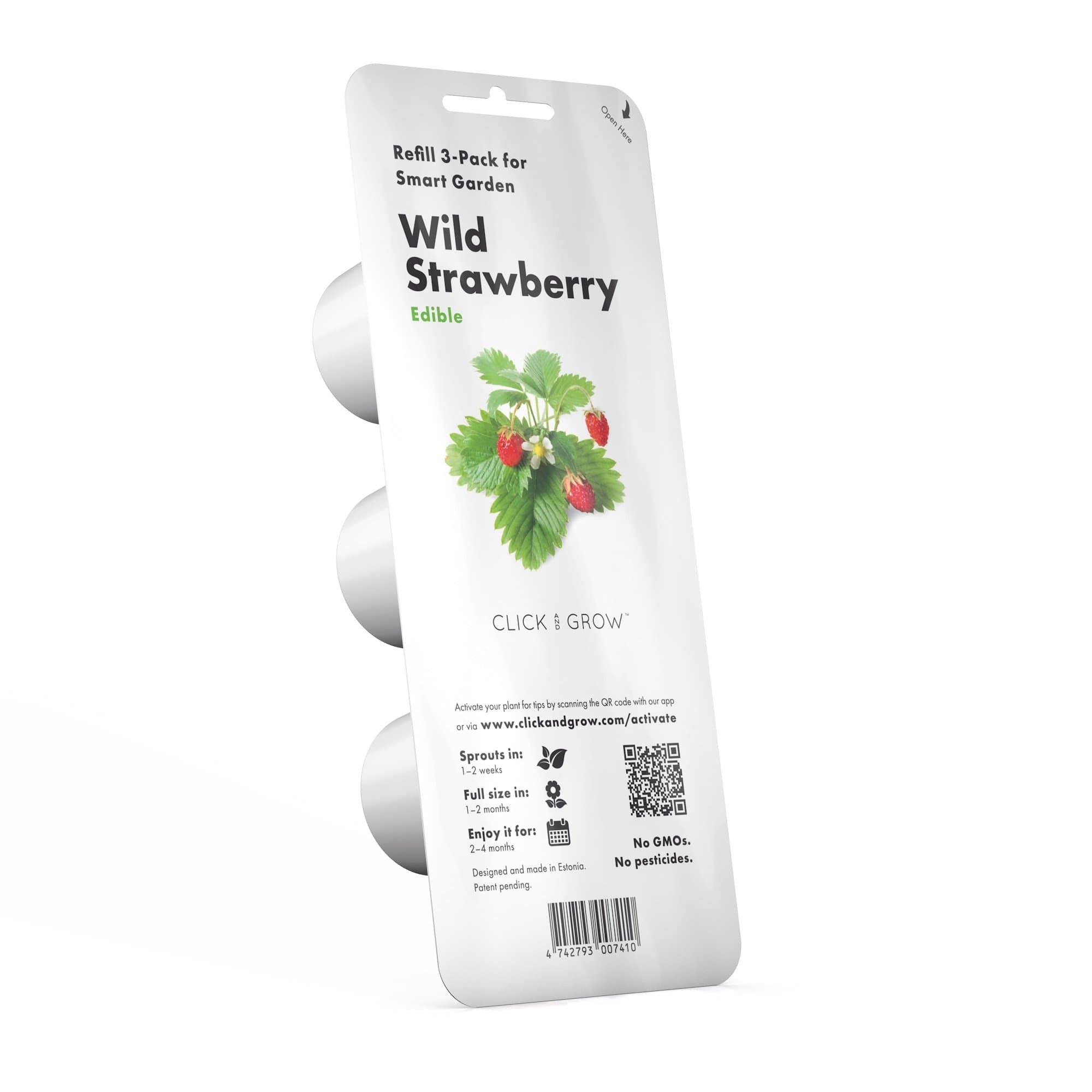 3 Pack of Click Grow Smart Herb Garden Wild Strawberry Refills