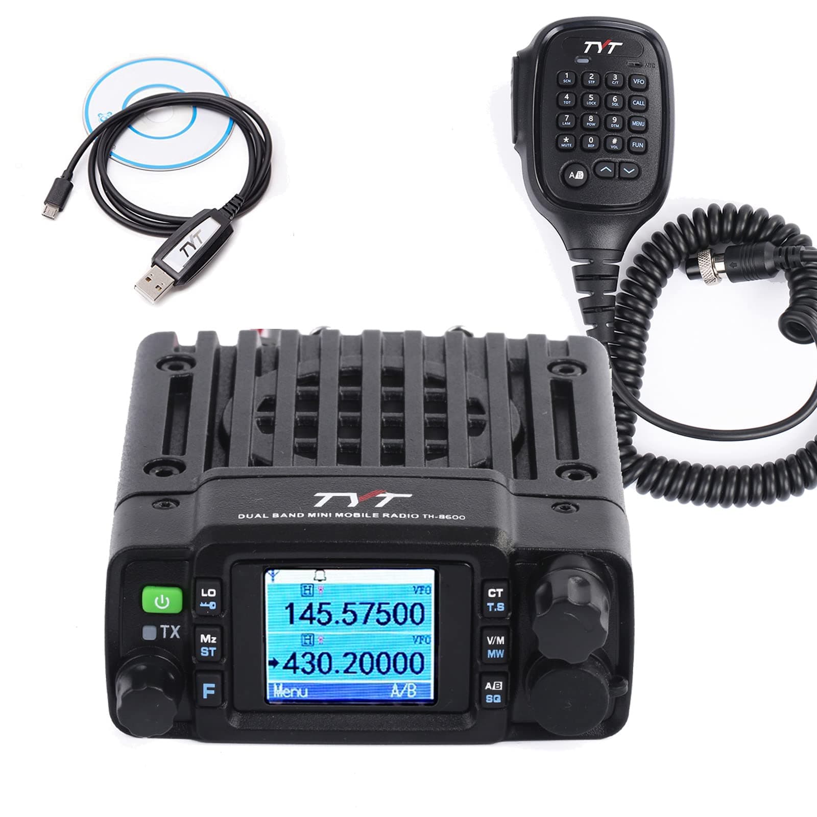 TYT TH-8600 Mini 25 Watt Dual Band Amateur Radio Base, IP67 Waterproof Radio VHF: 144-148mhz (2m) UHF:420-450mhz (70cm) Car Mobile Transceiver with Cable