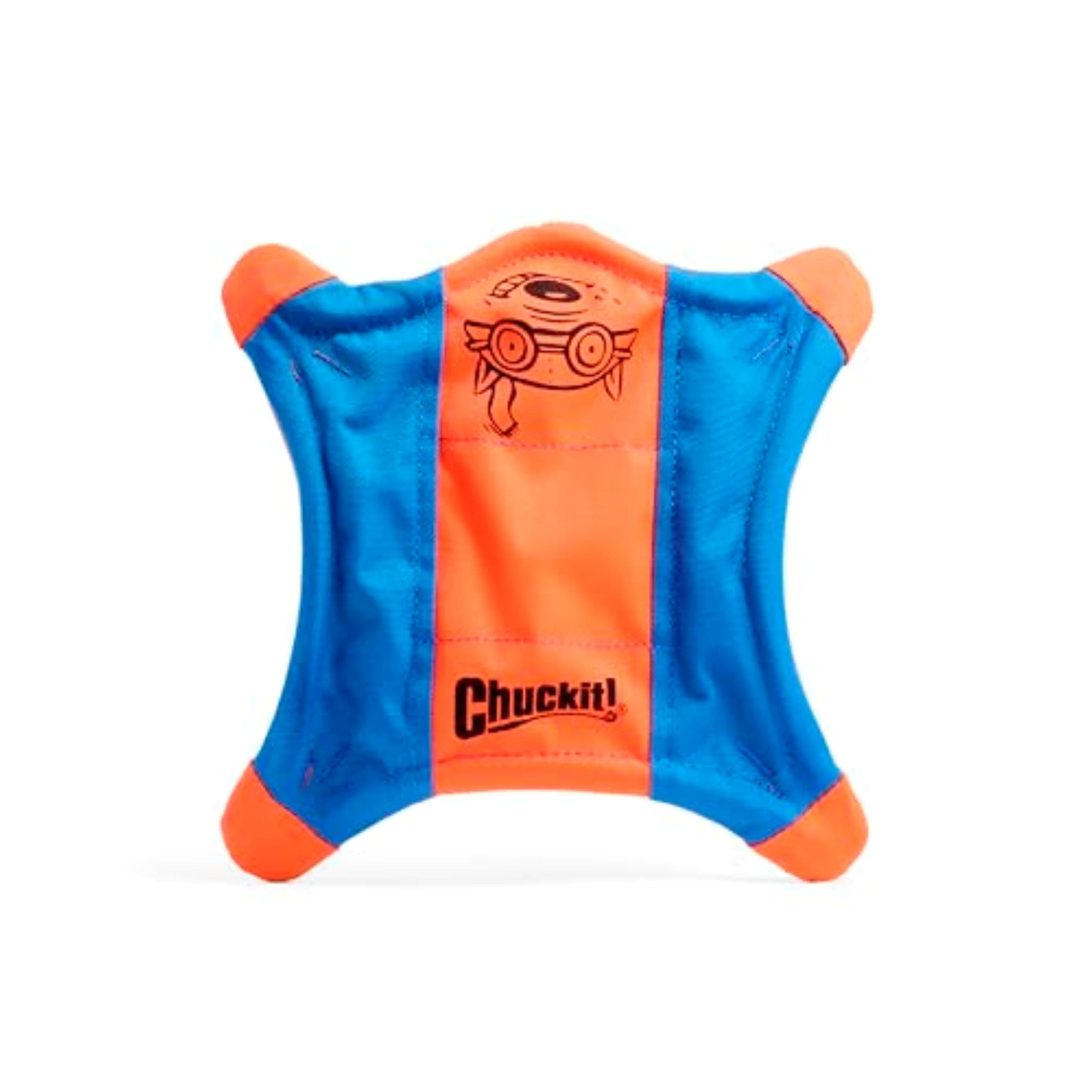Flying Squirrel Fetch Dog Toy - Water Floating Flyer - Soft and Durable Polyester Canvas Construction - For Medium Dogs - Size Medium - 9.5-inch Diameter - Pack of 1 - Orange and Blue