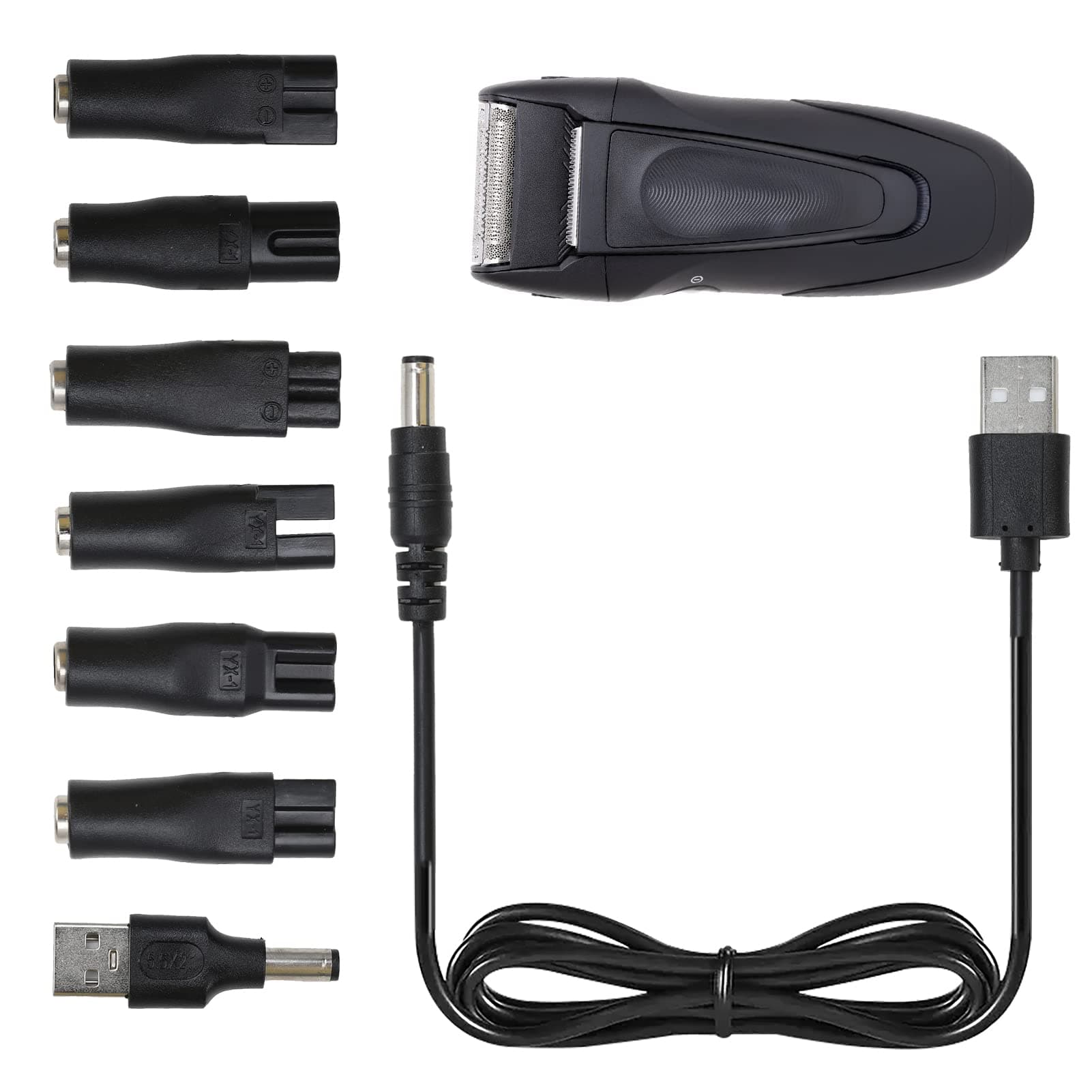 USB Shaver Power Adapter Charger Cord Kit Replacement Power Adapter 7 Charging Cord Heads Suitable for All 5V Shaver Philips Braun Purifier Electric Beard Trimmer Table Lamp Beauty Instrument