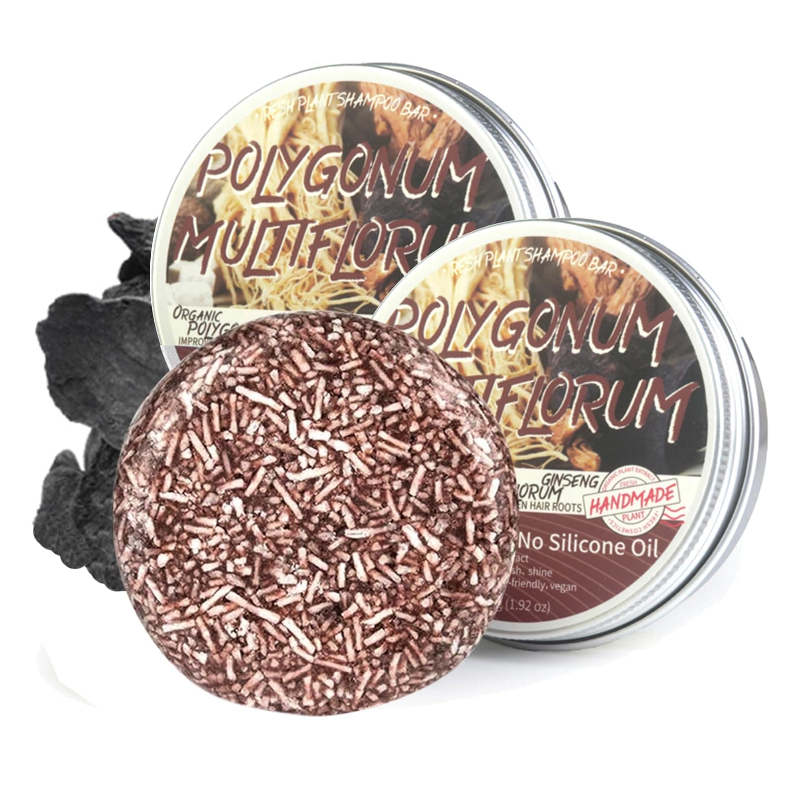 Hair Darkening Shampoo Bar, Shouwu Blackening Shampoo Soap for Gray Hair, All nature Organic (2 Pack Polygonum Multiflorum for Grey Hair)