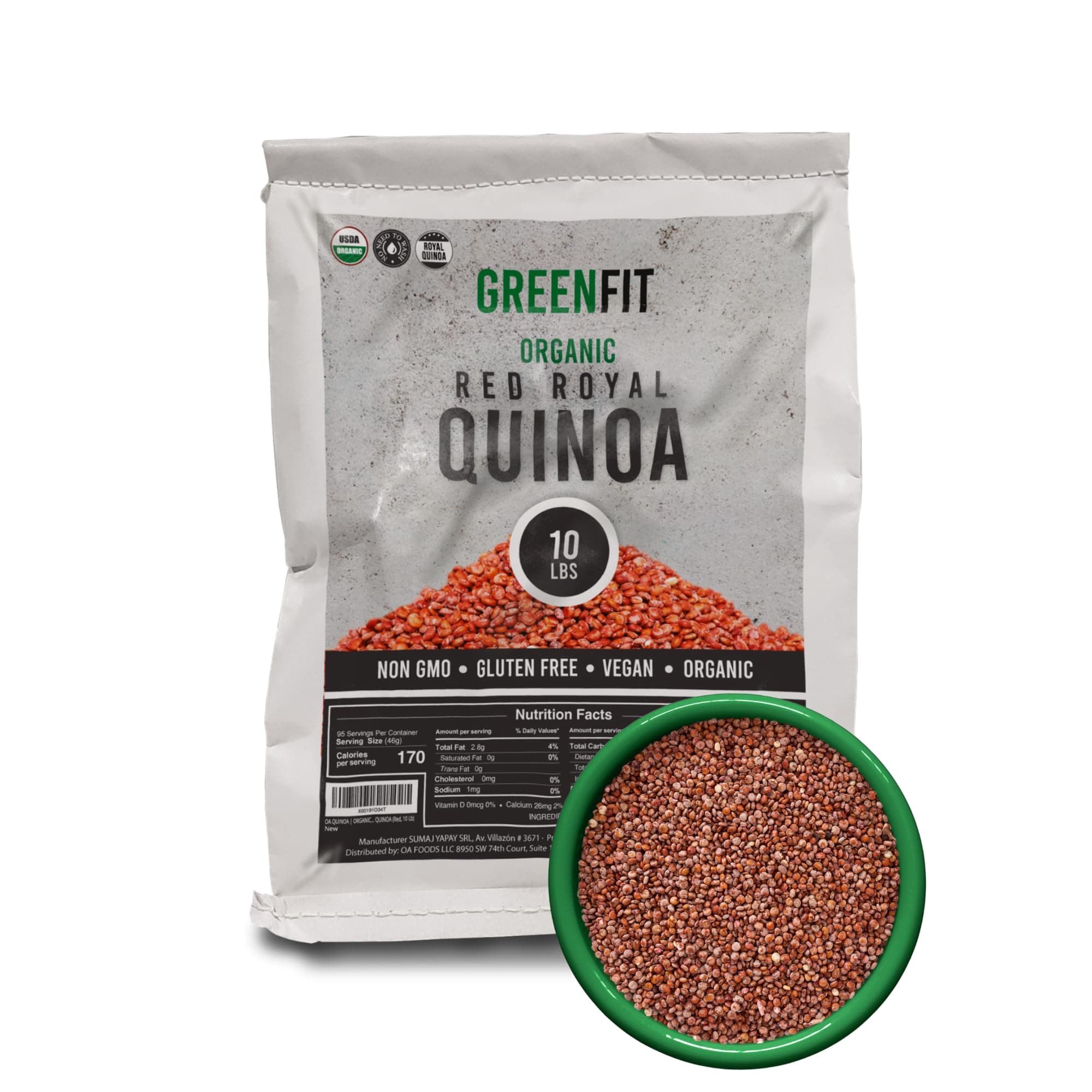 OA QUINOA ORGANIC ROYAL QUINOA (Red, 10 Lb)