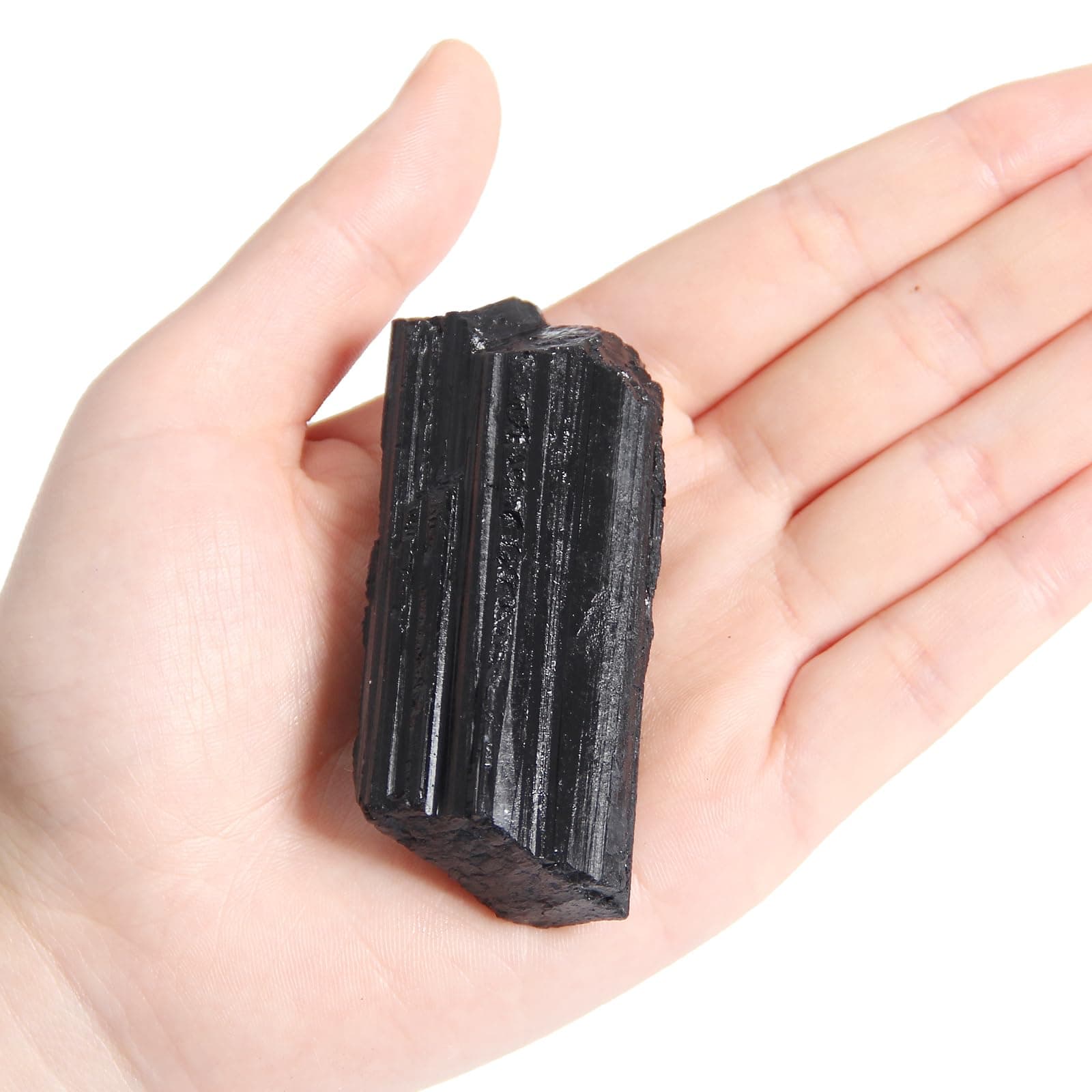 Raw Black Tourmaline Crystals, 130-150 Grams Black Tourmaline Healing Crystals, Natural Rough Stones Crystal for Tumbling, Cabbing, Fountain Rocks, Decoration, Polishing, Wire Wrapping, Wicca & Reiki