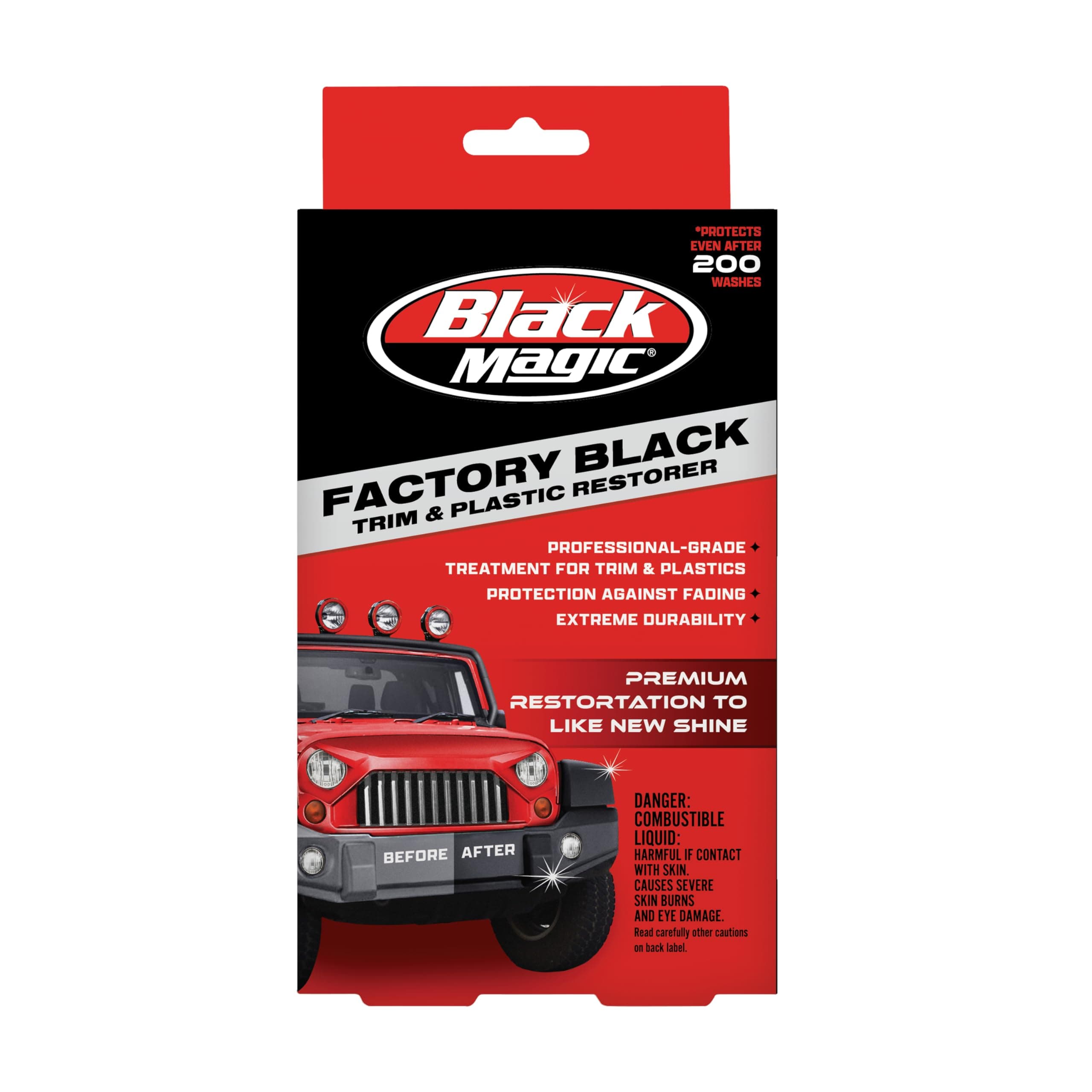 Black Magic Factory Black Trim & Plastic Restorer | Professional-Grade | Reactive Silane Chemistry | Restores Faded Trims & Plastics | Darker Richer Shine | Extreme Durability | Pack of 1 | 59 ML