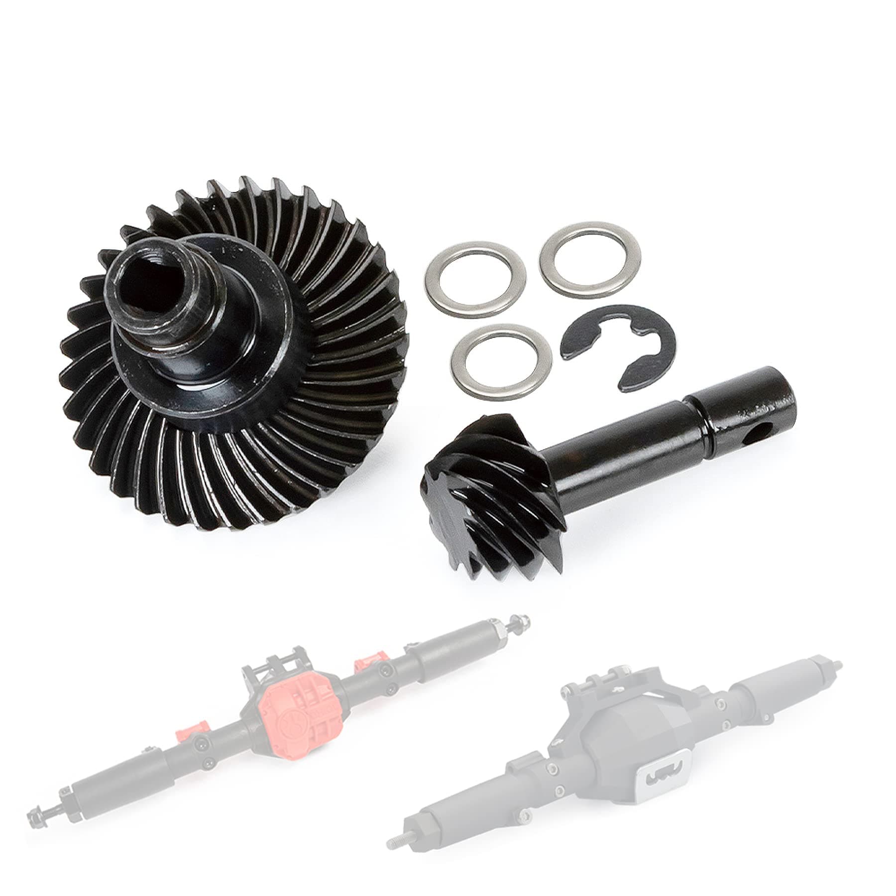 RC Bevel Gear, 33T/8T Heavy Duty Overdrive Bevel Gear Set for 1/10 RC Crawler Axial SCX10 II AR44/45 Capra Portal Axle Spare Parts