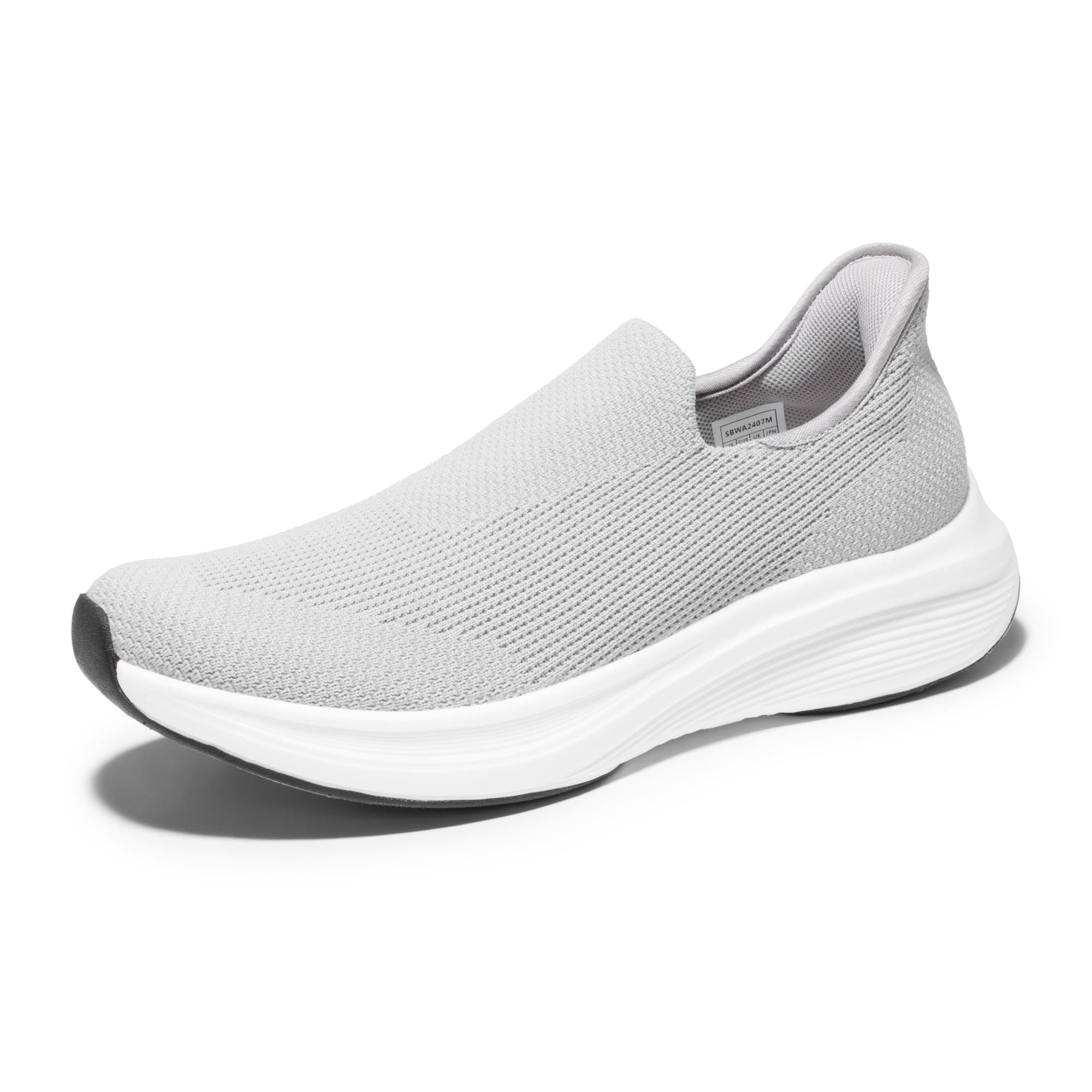 Bruno Marc Men's Hands Free Slip-on Loafers Comfortable Walking Shoes Breathable Knit Casual Sneakers,Size 9.5,Grey,SBWA2407M