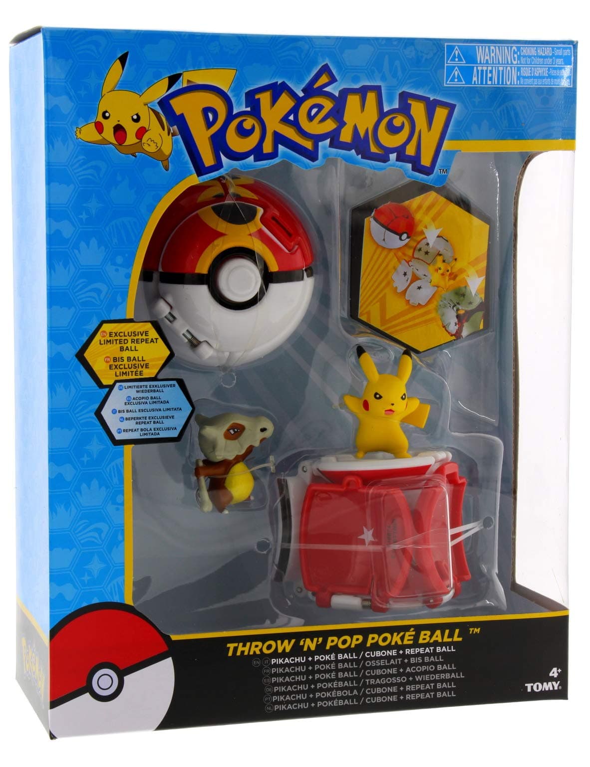 Pokemon Throw 'n' Pop Pokeball Pikachu & Poke Ball/Cubone & Repeat Ball Figure Set