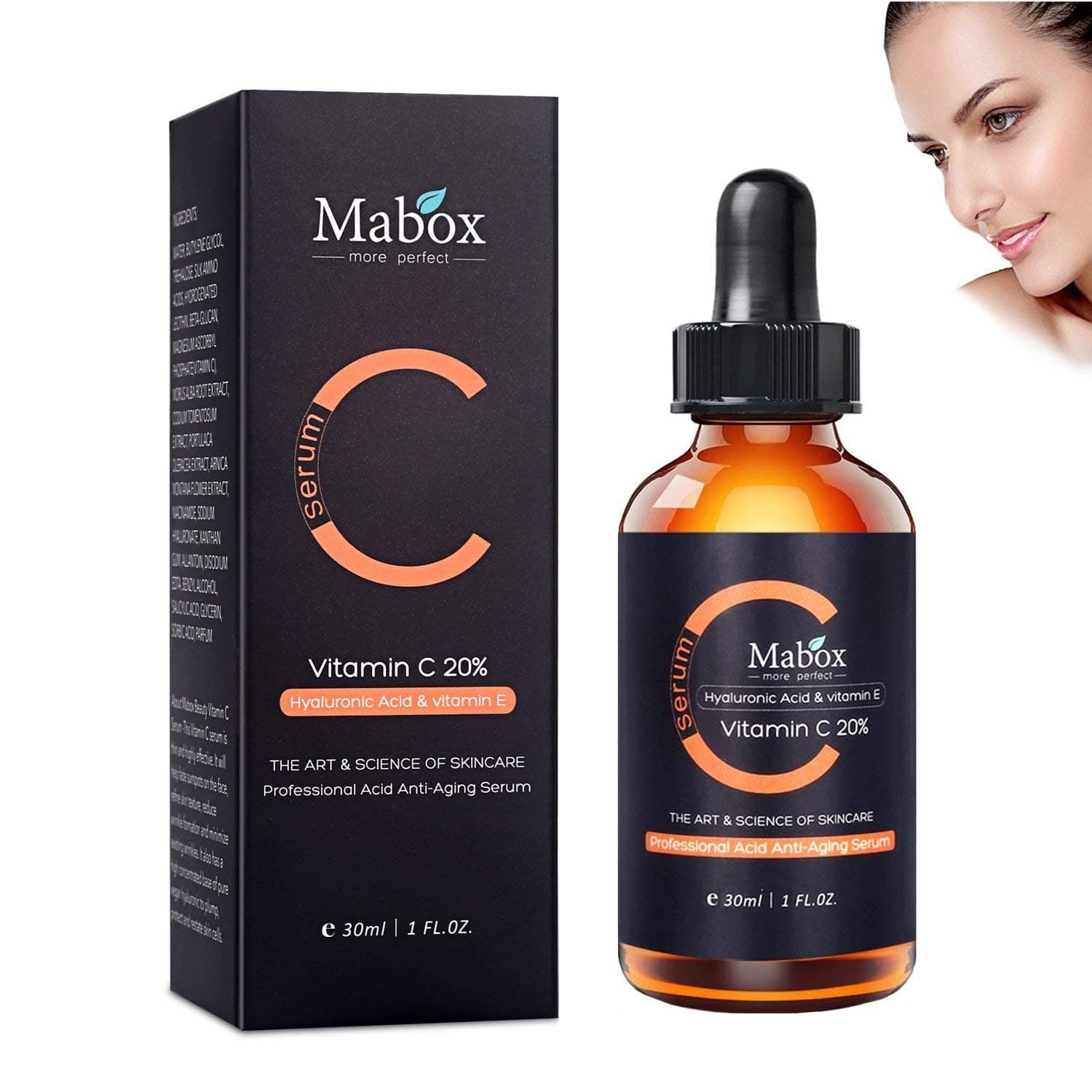 Vitamin C Serum for Face - Face Serum with Hyaluronic Acid and Vitamin E - Organic Hydrating & Brightening Serum for Dark Spots, Face and Eye (30ml)