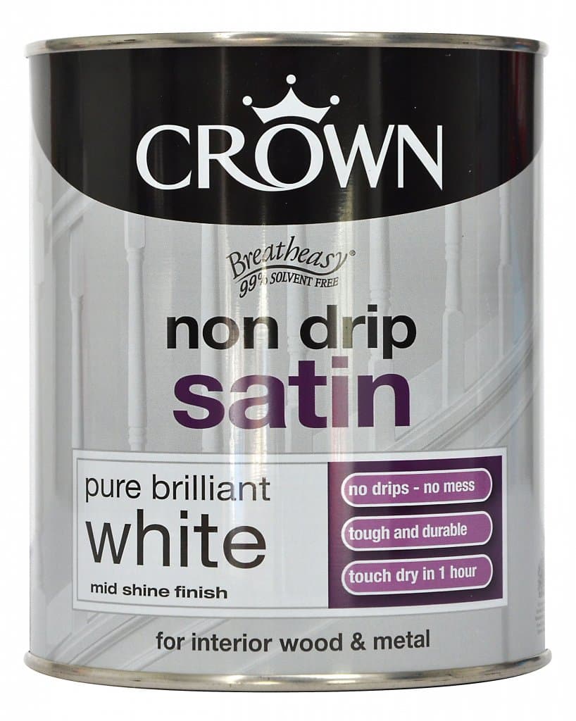 Crown Non Drip Satin 750ml Pure Brilliant White (399265)