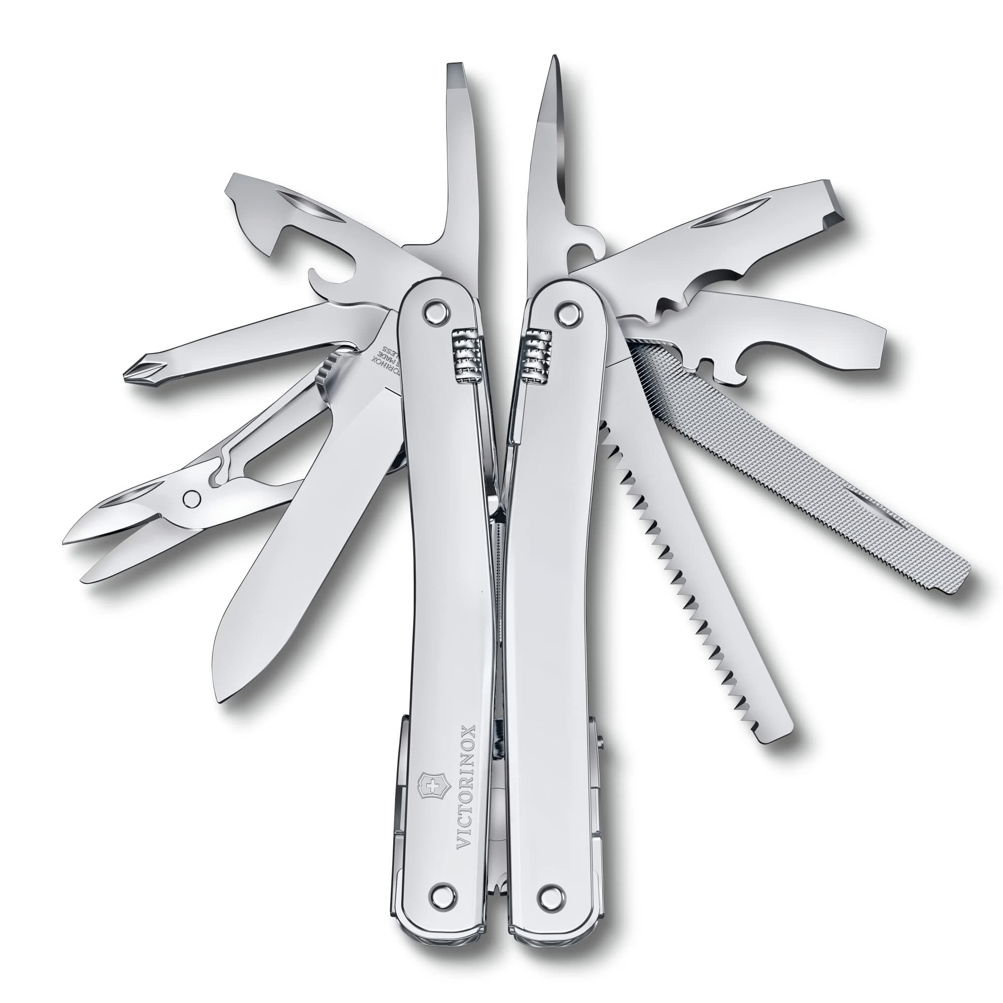 - Swiss Tool Spirit MX with Nylon Pouch, Silver, Swiss Made (3.0224.MN)