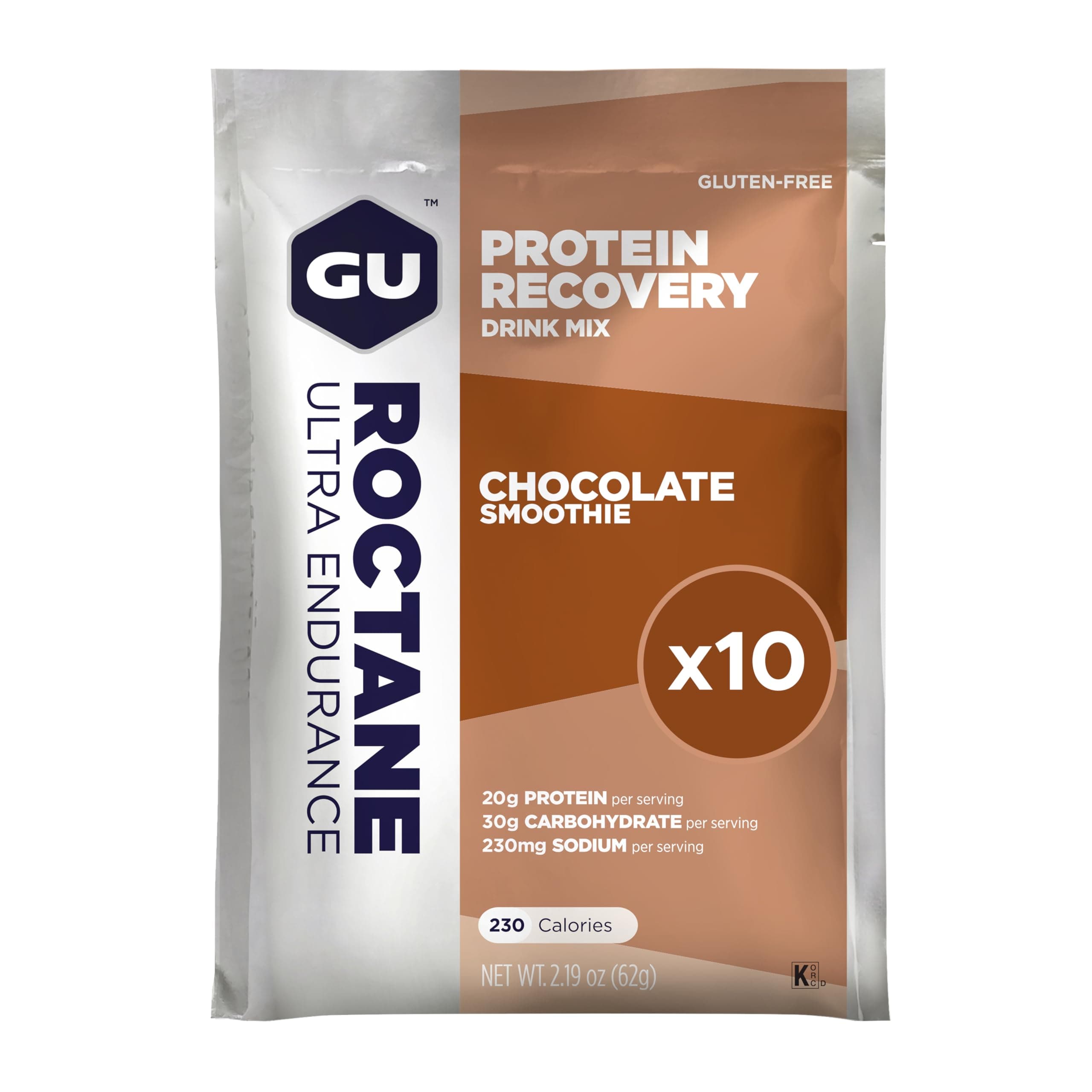GU Energy Roctane Ultra Endurance Protein Recovery Drink Mix, 10 Packets, Vanilla Bean, 2.15 Ounce