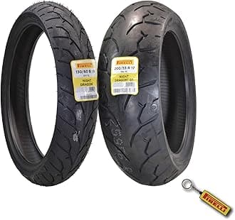 Night Dragon 130/60B19 M/C 61H REINFTL Cruiser Motorcycle Front Tire - Superior Traction & Handling for High-Performance Cruisers w/Keychain (130/60B19 200/55R17)