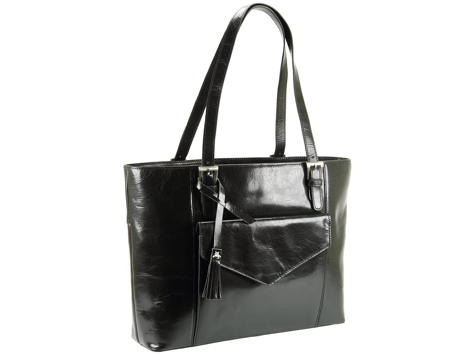 Visconti Ladies Leather Handbag Business Shoulder Tote Grab Bag - ITL79 (Black)