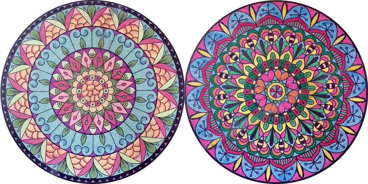 Circle Shape Painting Board with Mandala Design of 11 3/8 inches Diameter (Pack of 2) DIY (KIT-3)