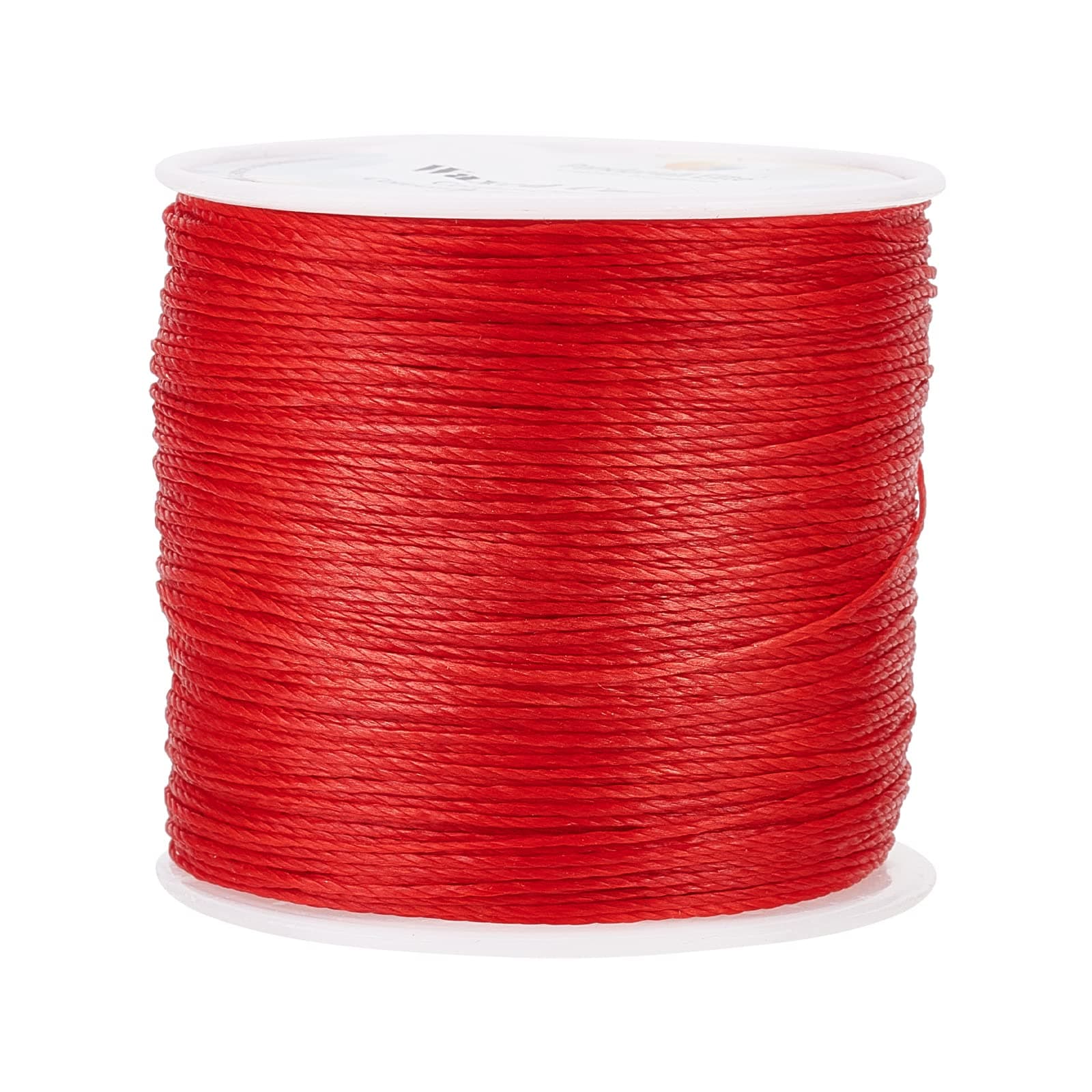 116yards Red Waxed Polyster Cord Thread, 0.5mm Round Beading Crafts String Spool Thread Cord Wire for Ethnic Bracelet Neckalce Jewellery Making Christmas Macrame Dreamcatchers, 106m