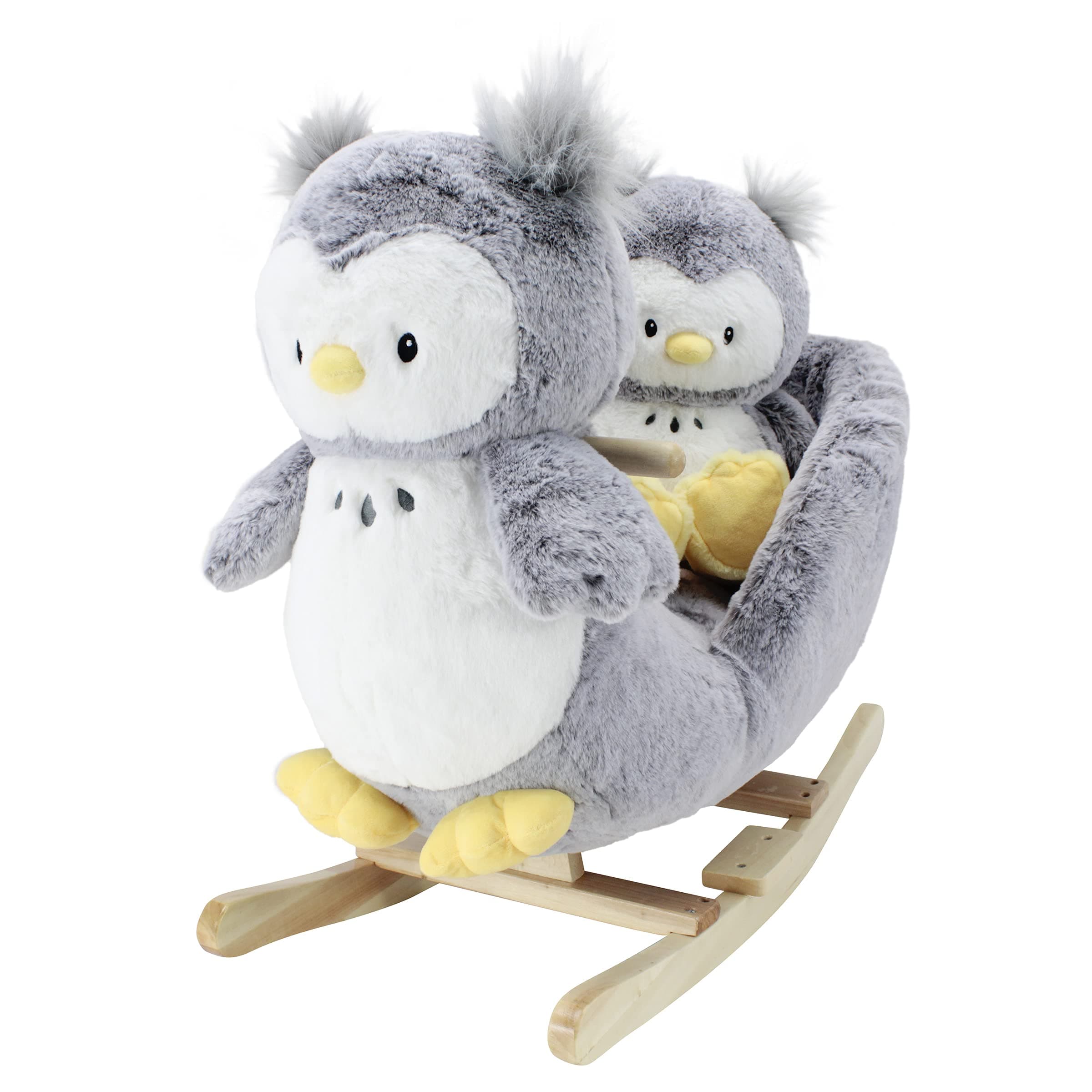 Soft Landing | Darling Duos | 2-Piece Plush & Joyride Character Rocker Bundle – Grey Owl