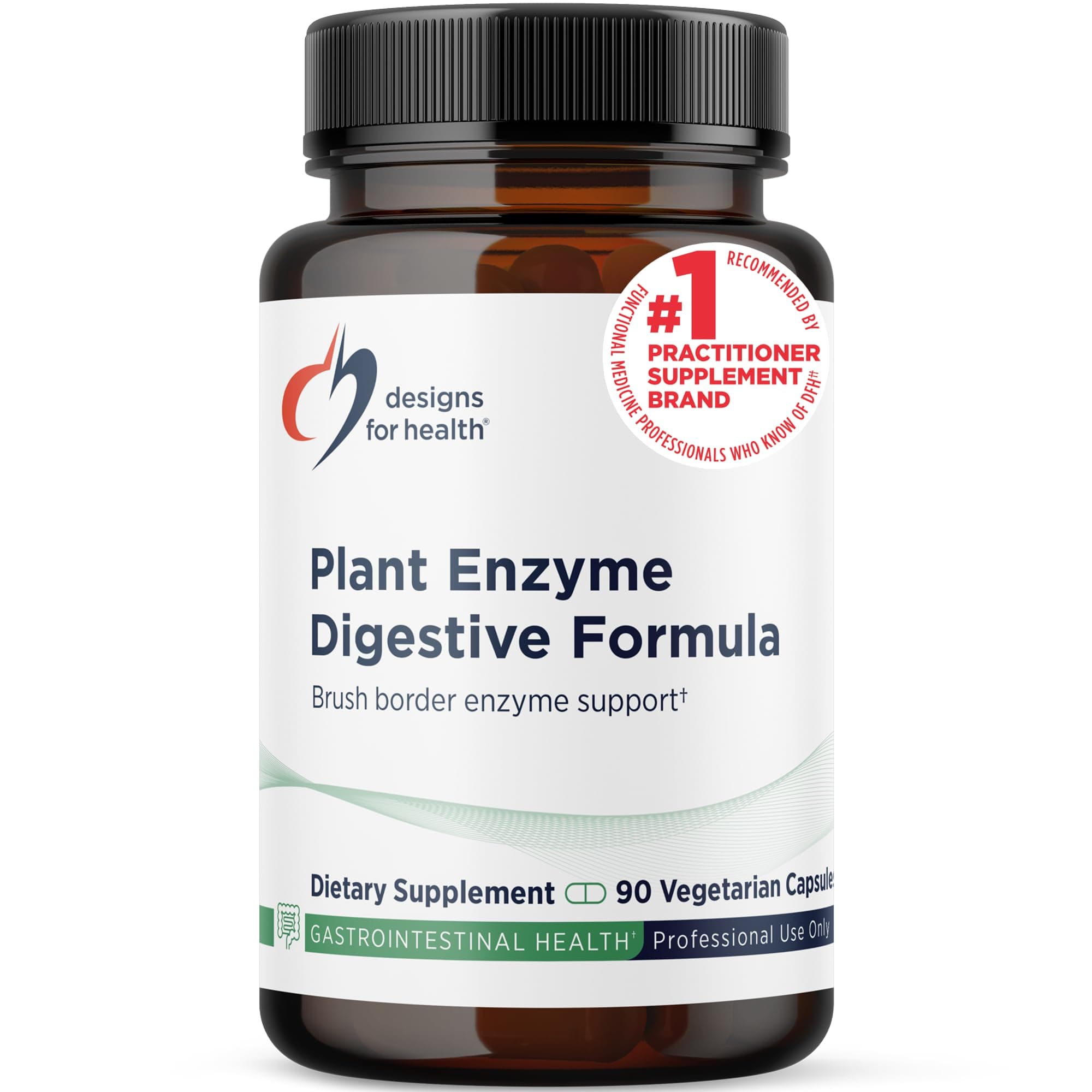 Plant Enzyme Digestive Formula - Vegetarian Digestive Enzymes Supplement - Gut Support with Hemicellulase, Protease + More - May Support Occasional Gas + Bloating (90 Capsules)