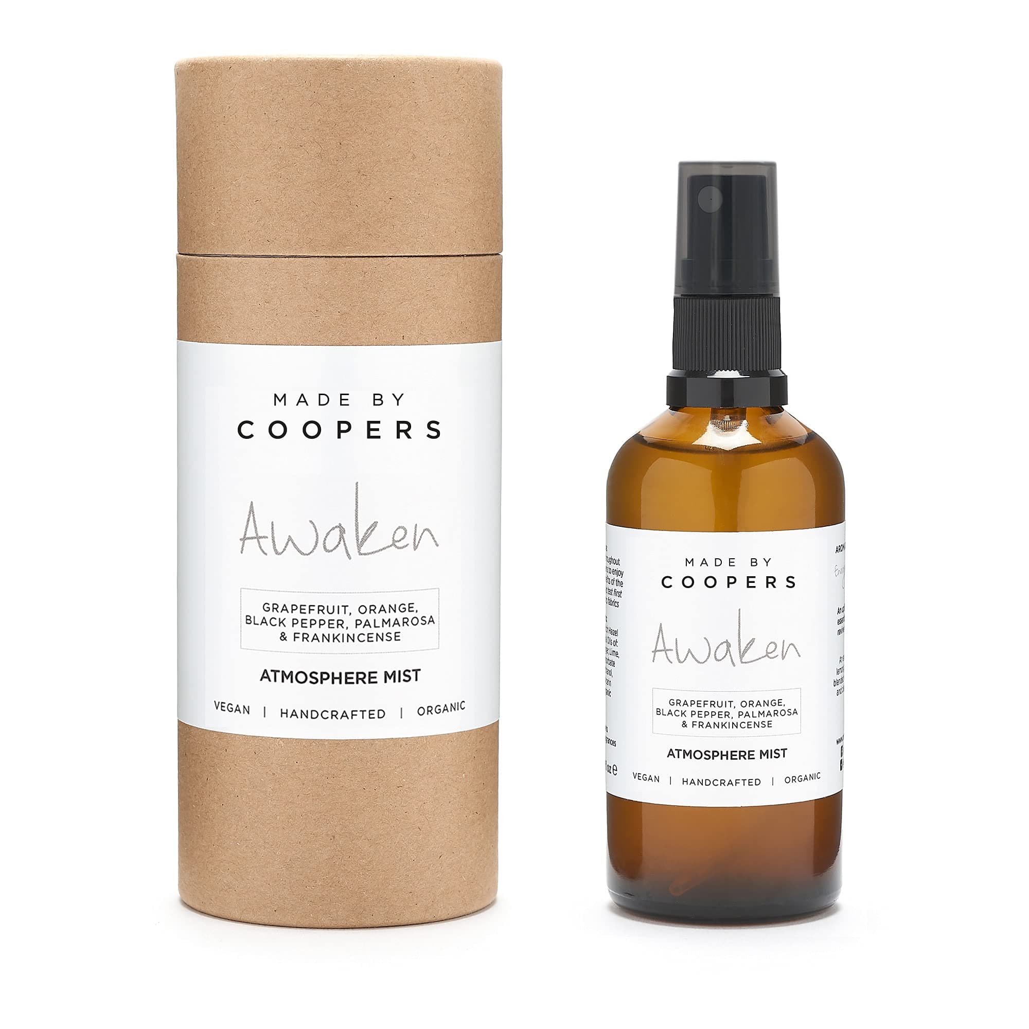 Made by Coopers Awaken Atmosphere Mist, Room Spray, Uplifting Air Freshener for Home Relaxation, Handcrafted Room Freshener with Essential Oils, Citrus Home Fragrance, 100 ml - Made by Coopers