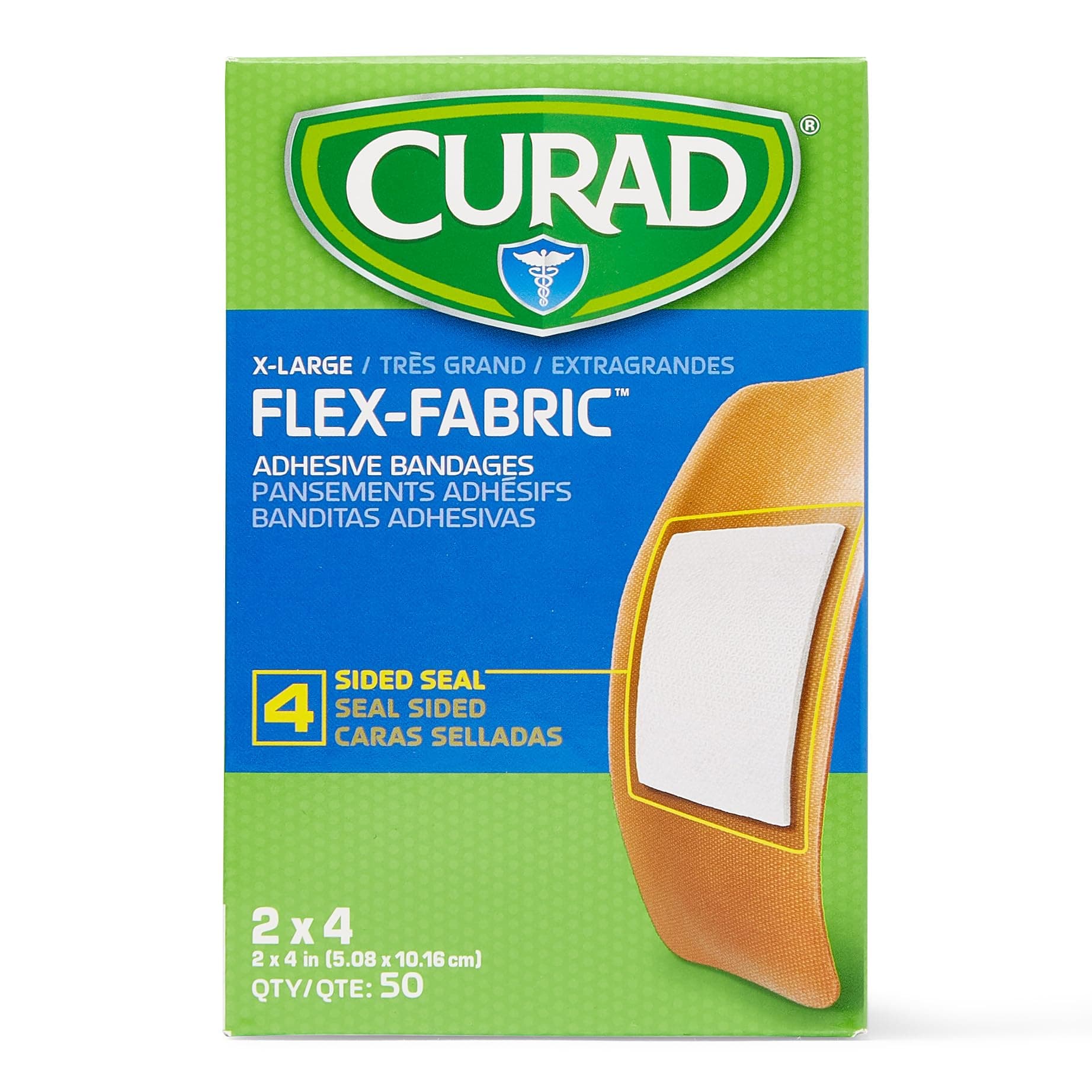 Medline Fabric Adhesive Bandages, Natural, 50 Count