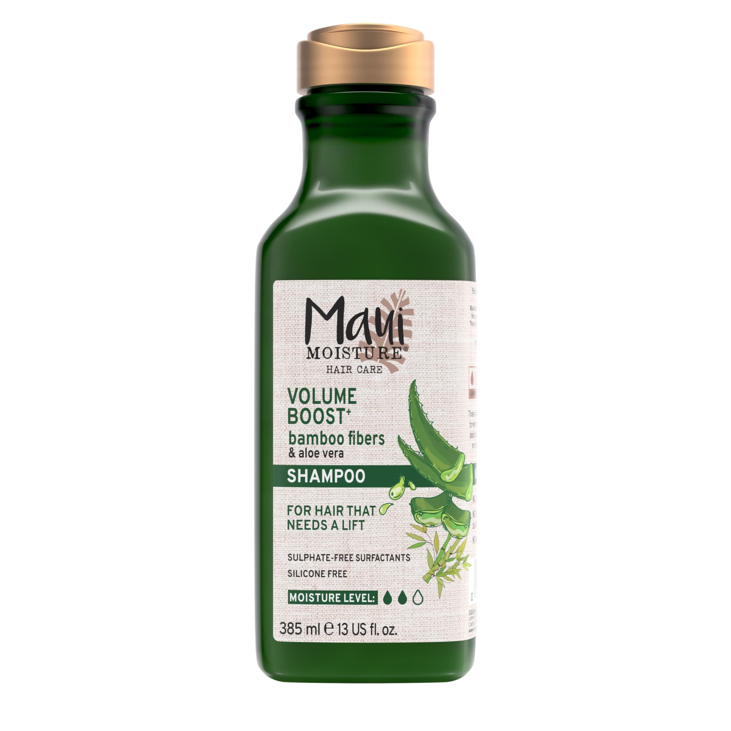 Volume Boost + Bamboo Fibers & Aloe Vera Shampoo, with Castor & Neem Oils, for Hair That Needs a Lift, Strengthens & Revitalizes, Sulfate & Silicone Free, Vegan, 385ml