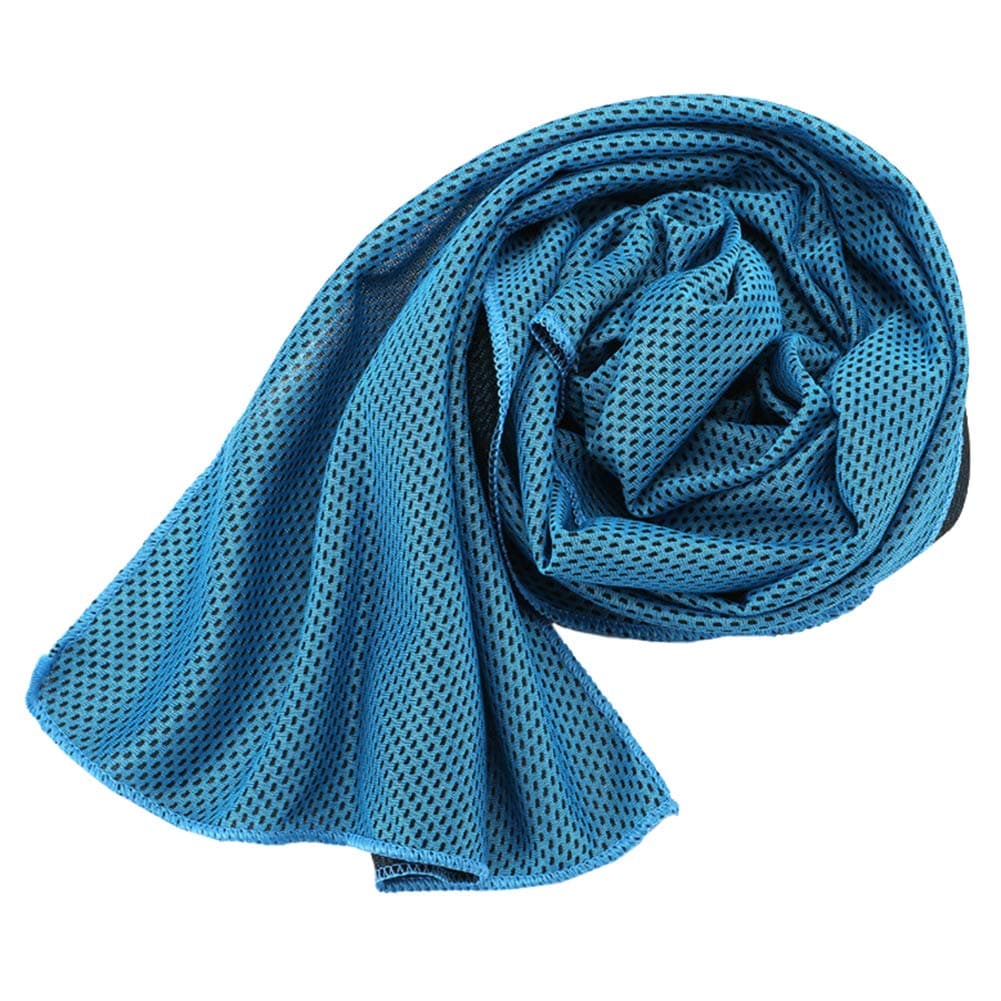 Mggsndi Summer Outdoor Ice Cool Towel,Quick Drying Sweat-Absorbent Sports Towels Breathable Chilly Towel, Microfiber Cooling Towel for Yoga, Running, Golf Use as Neck Wrap Band Headband Sky Blue