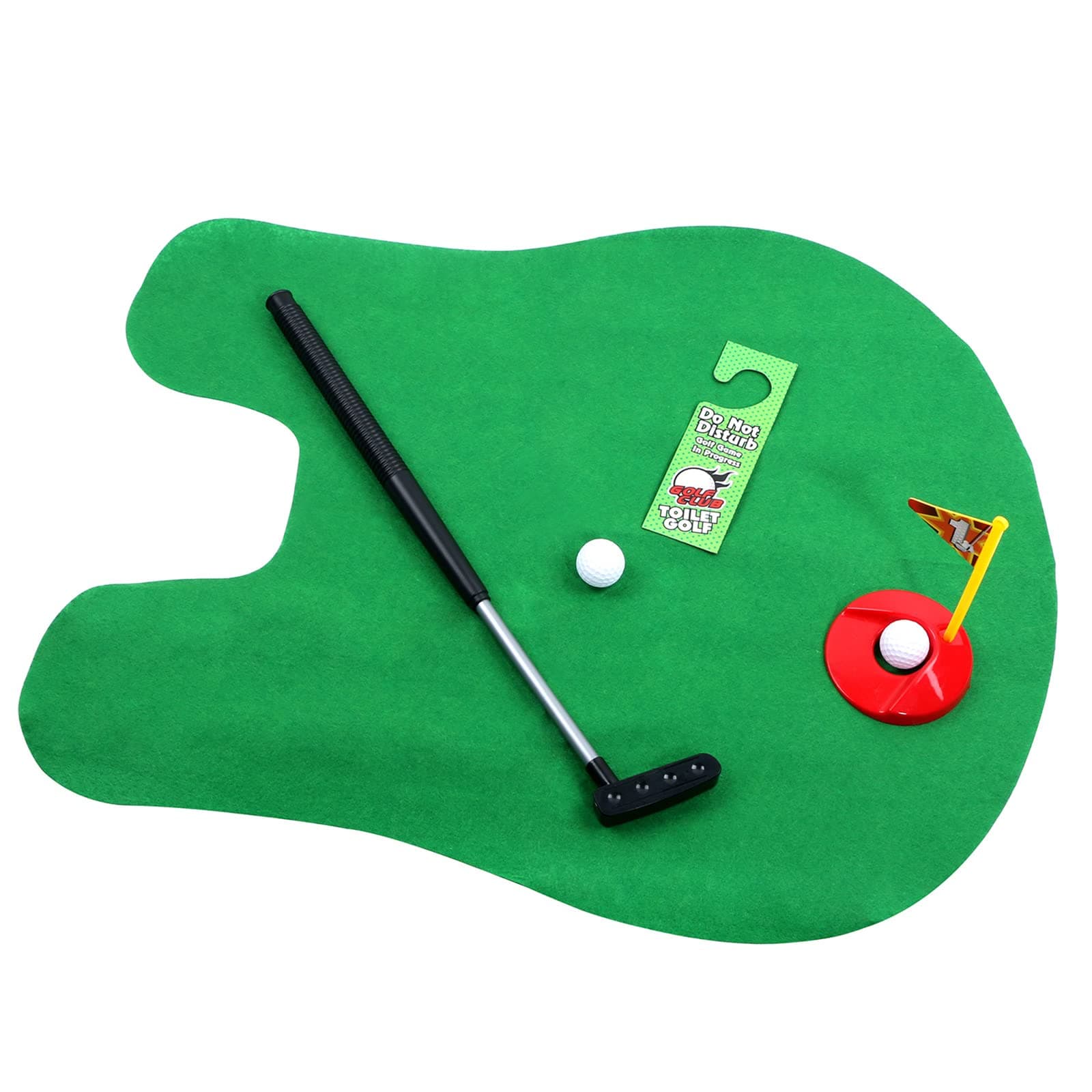 HuoBi Toilet Golf ,Potty Golf Drinker Toilet Toy Potty Putter Putting Golfing Game Indoor Practice Mini Golf Gift Set Golf Training Accessory for Men