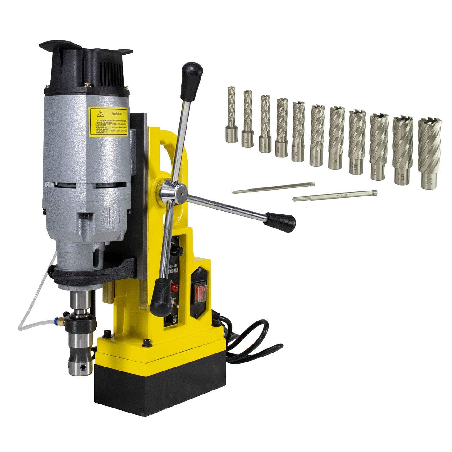 Steel Dragon Tools MD45 Magnetic Drill Press with 7PC 2in. HSS Annular Cutter Kit