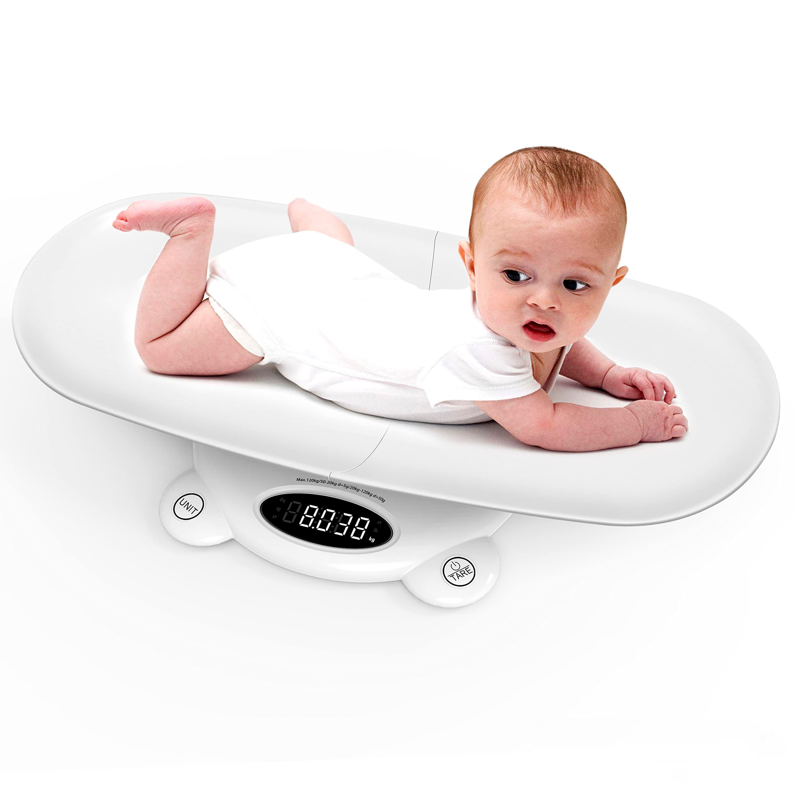 Simshine Digital Baby Scale Weight All Family, Weighing Newborn Wiggly Babies, Pets, Cat and Dog - Long Press Unit for 3 Seconds Flip The Display