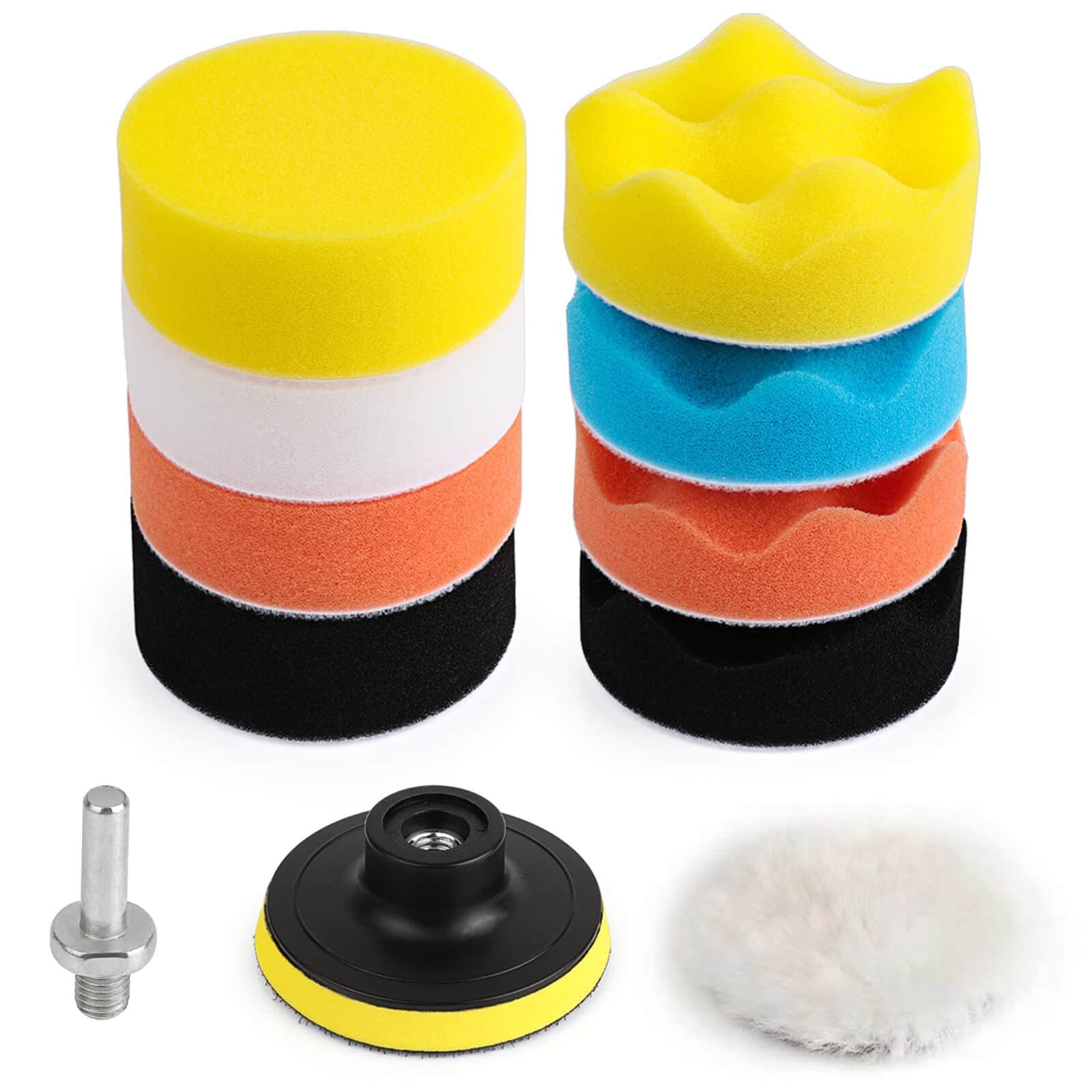 3Inch Drill Polishing Pads 11Pcs Car Polishers and Buffers Buffing Kits Sponge Drill Attactment for Auto Polisher,Sanding,Waxing