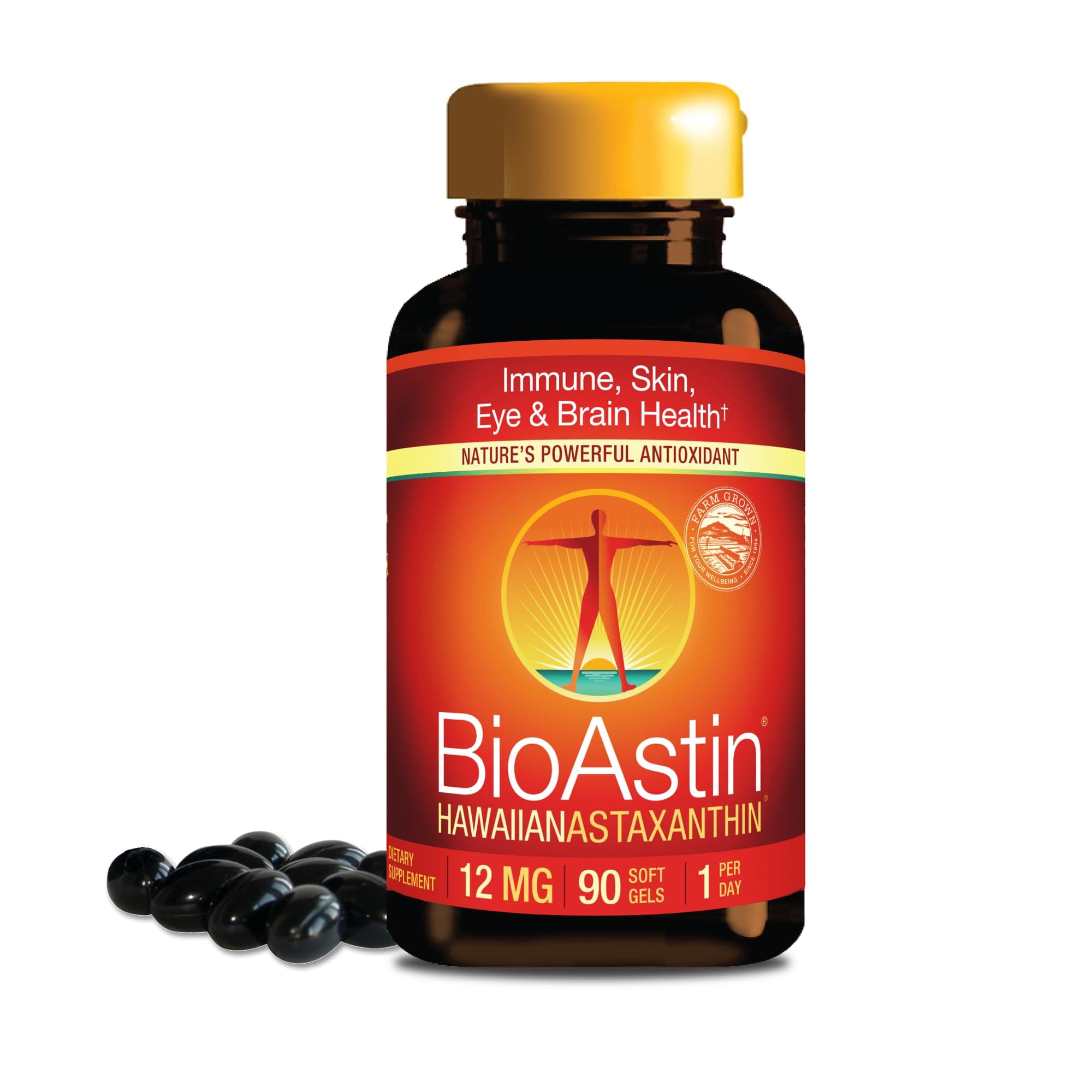 Nutrex Hawaii, BioAstin Hawaiian Astaxanthin 12 mg, Boosts Immunity and Supports Eye, Skin and Joint Health, 90 Count