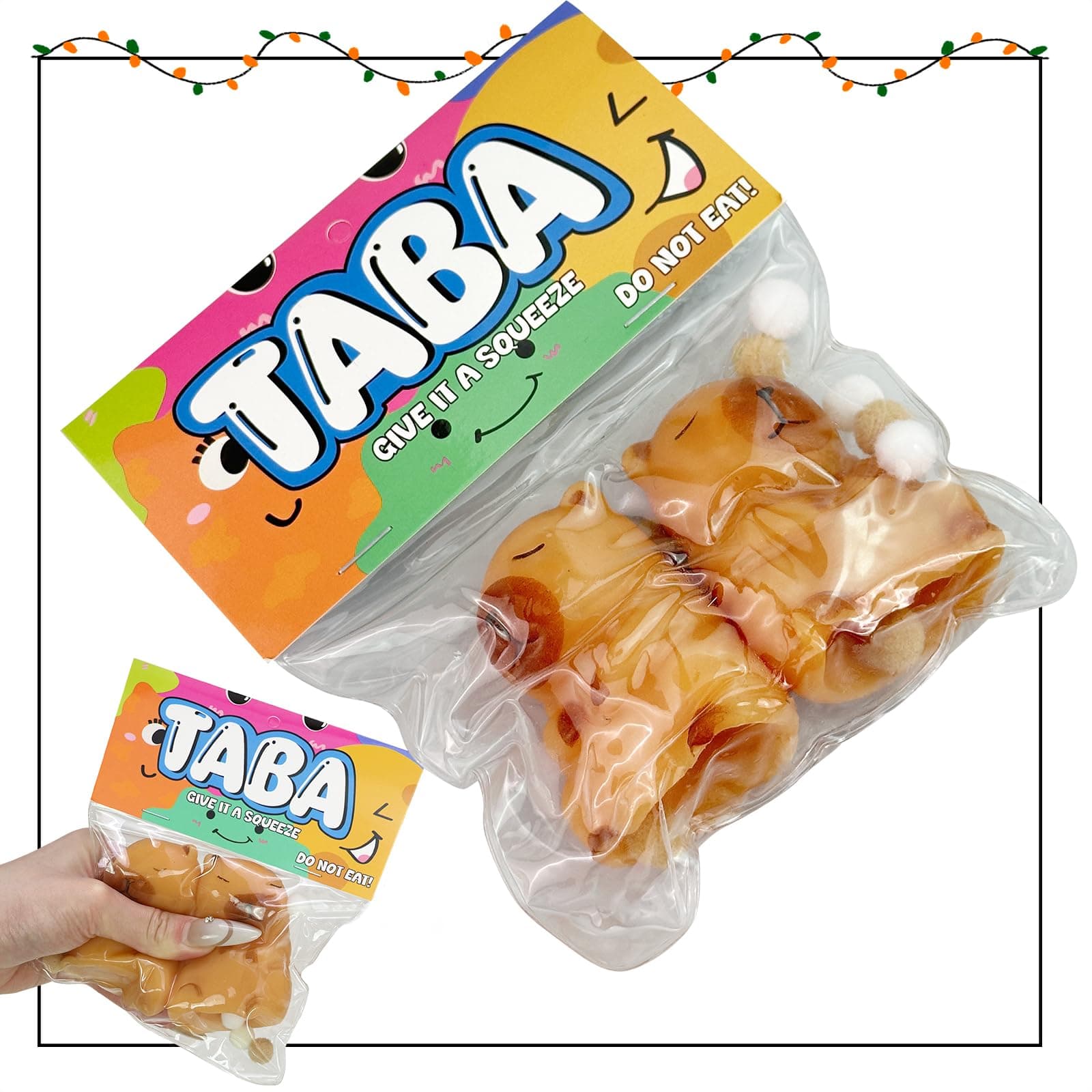 Taba Squishy Toys,Valentines Cat Paw Cute Kawaii Squeeze Toys ,Sticky Squishy Fidget Toys Silicone Squeeze Toy for Stress Relief,Cute Soft Toys,Best Hellowenn for (2pcs Capybara)