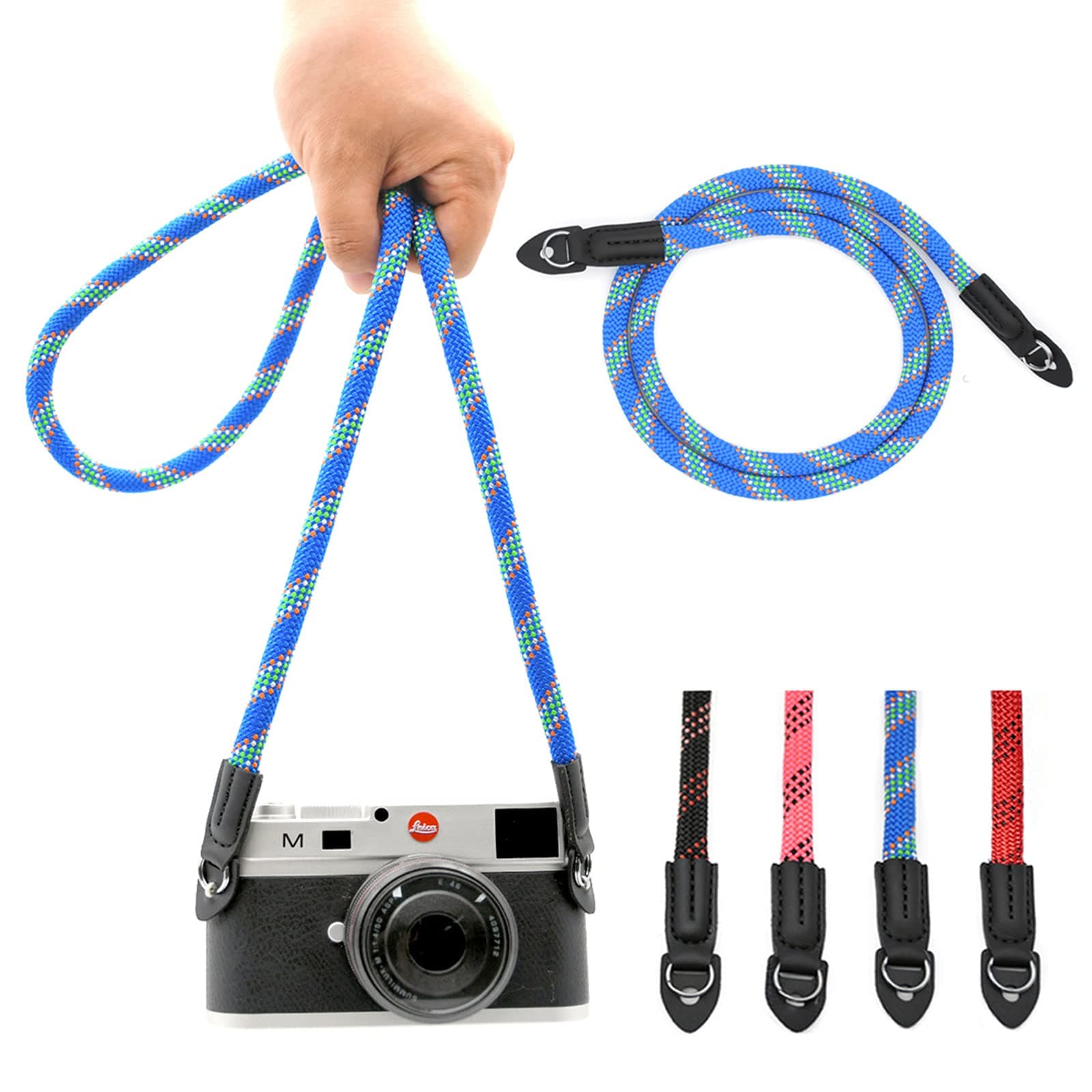 Eorefo 100cm Nylon Climbing Rope Camera Neck Shoulder Strap (Blue)