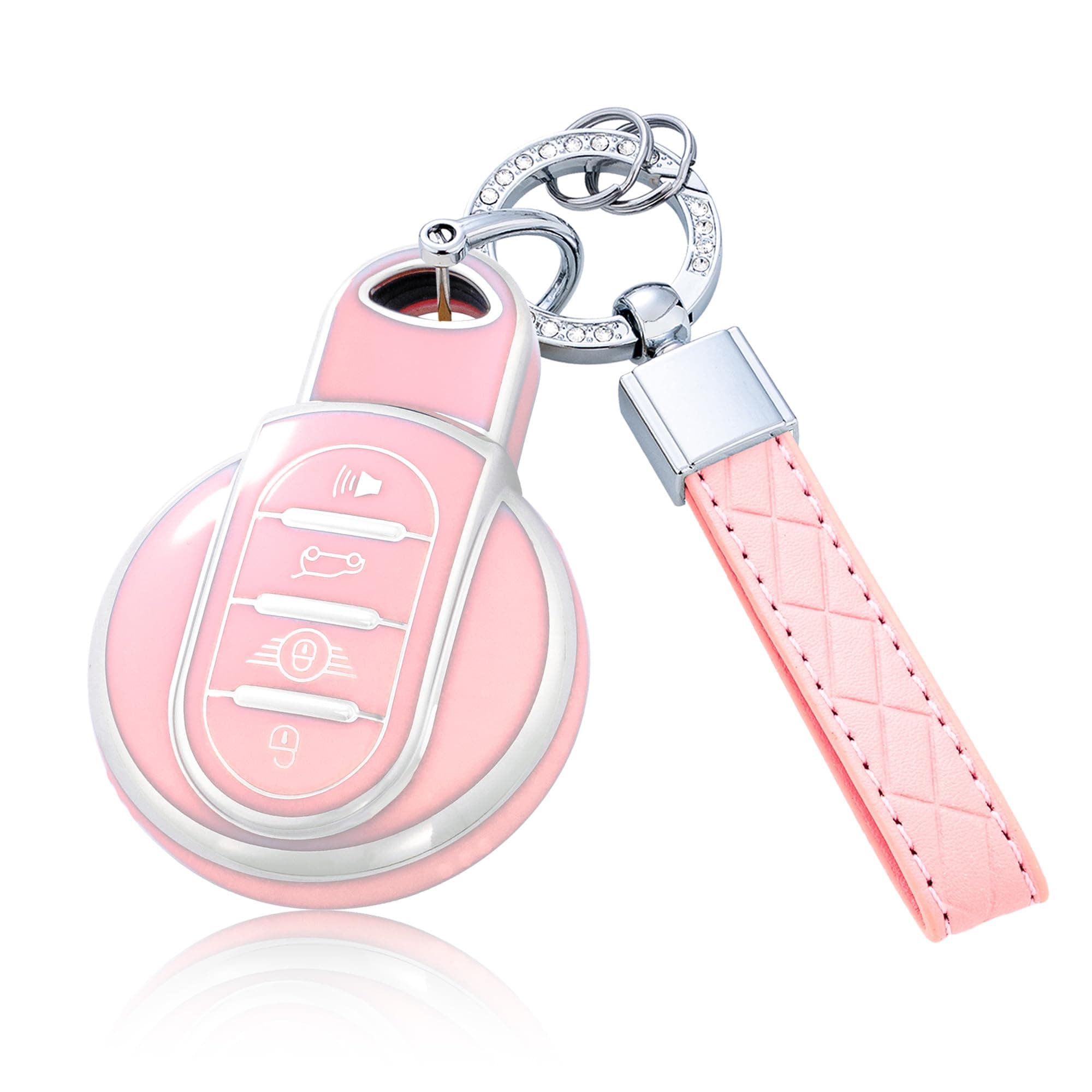 Key Fob Cover with Keychain for Mini Cooper F54 F55 F56 F57 F60