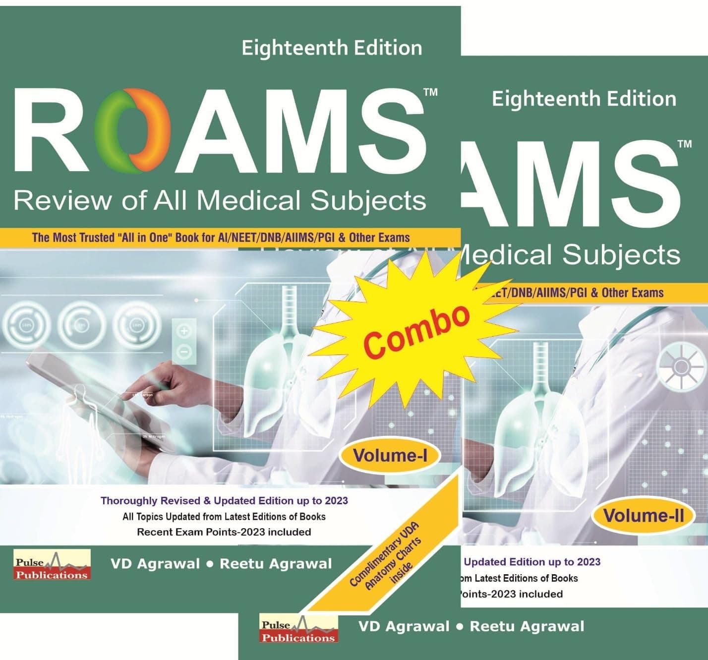 ROAMS REVIEW OF ALL MEDICAL SUBJECTS 2 VOLUME SET 18TH EDITION-2023 Perfect Paperback – 1 January 2023