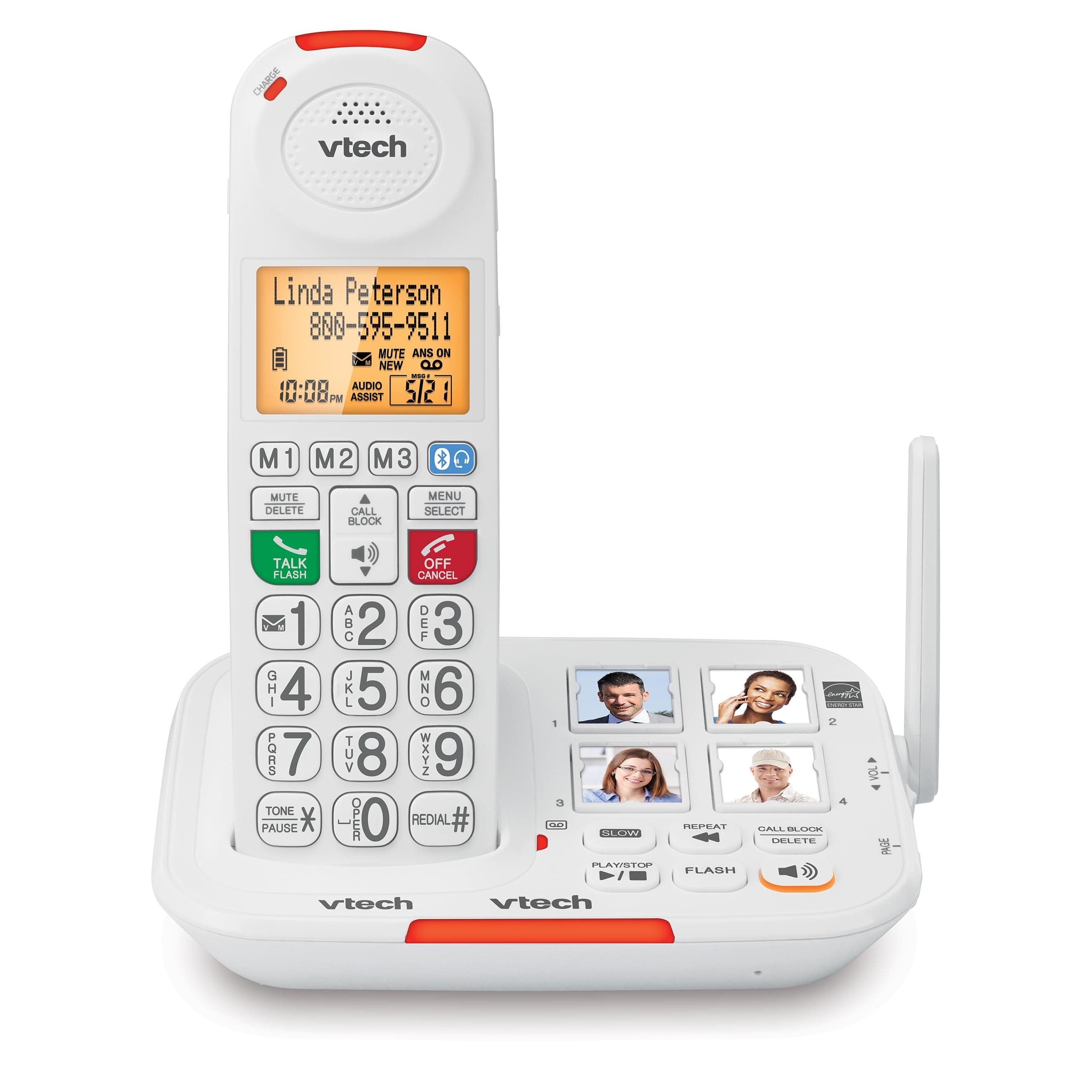 Amplified Cordless Senior Phone with Answering Machine, Call Blocking, 90dB Ringer, Audio Assist, Big Buttons