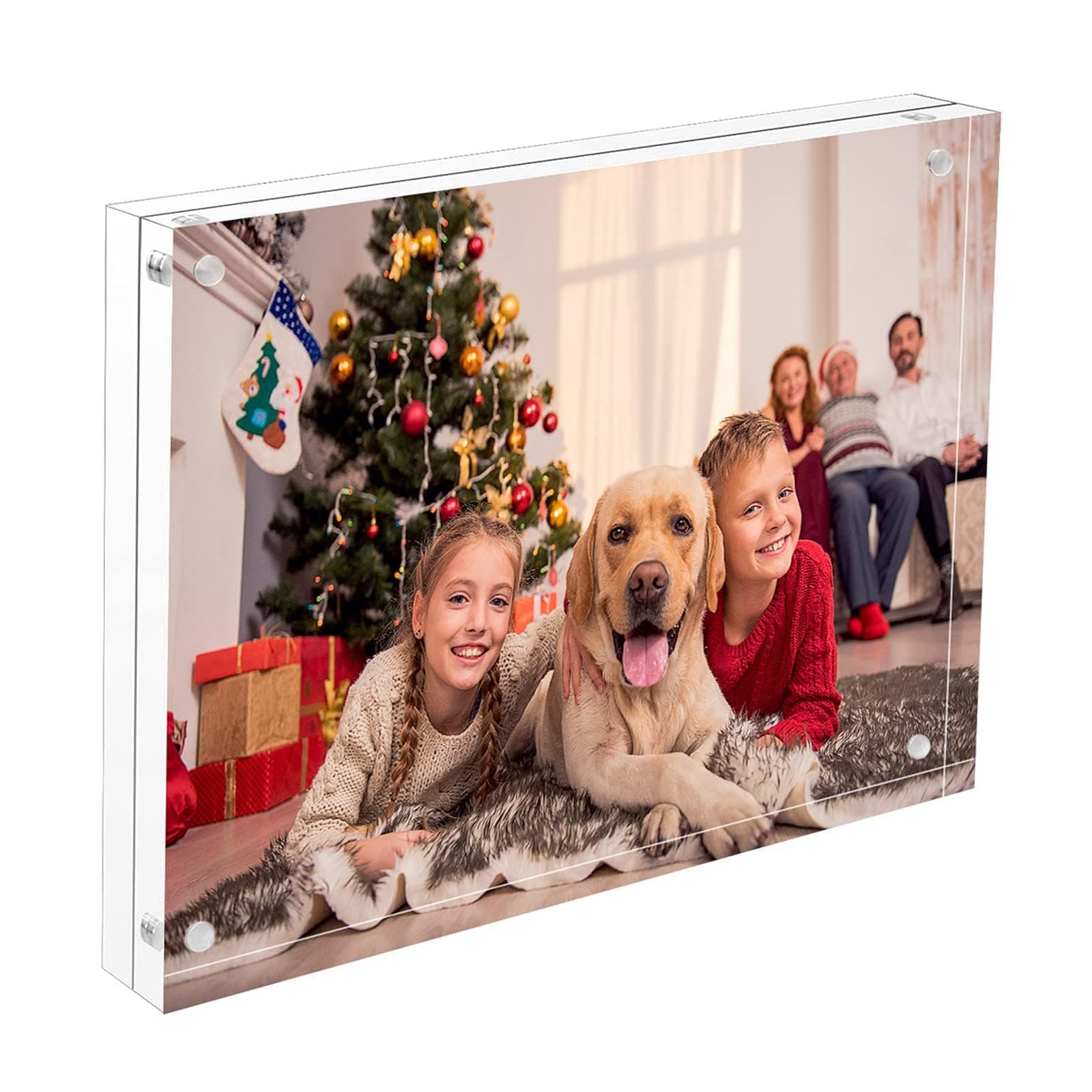 NIUBEE Acrylic Photo Frame 8x10,Clear Picture Frame 20% Thicker Block,Frameless Acrylic Frames Double Sided,Trendy Home Decor & Modern Gift Idea
