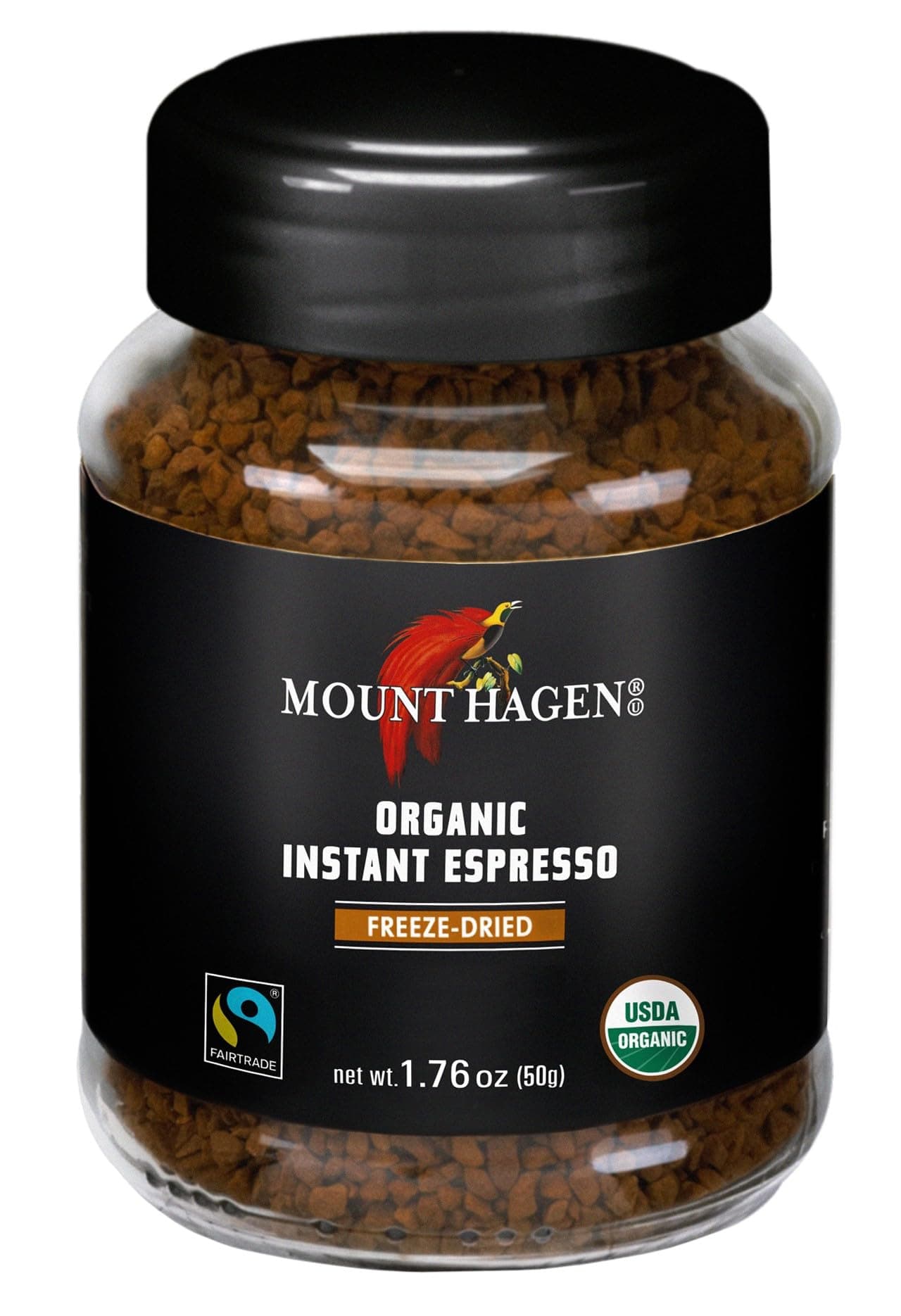 Instant Espresso Coffee, Eco-friendly Organic Espresso Coffee Made From Medium Roast Arabica Beans, Freeze Dried Instant Coffee, Fair-Trade, Kosher, 1.76oz Jar