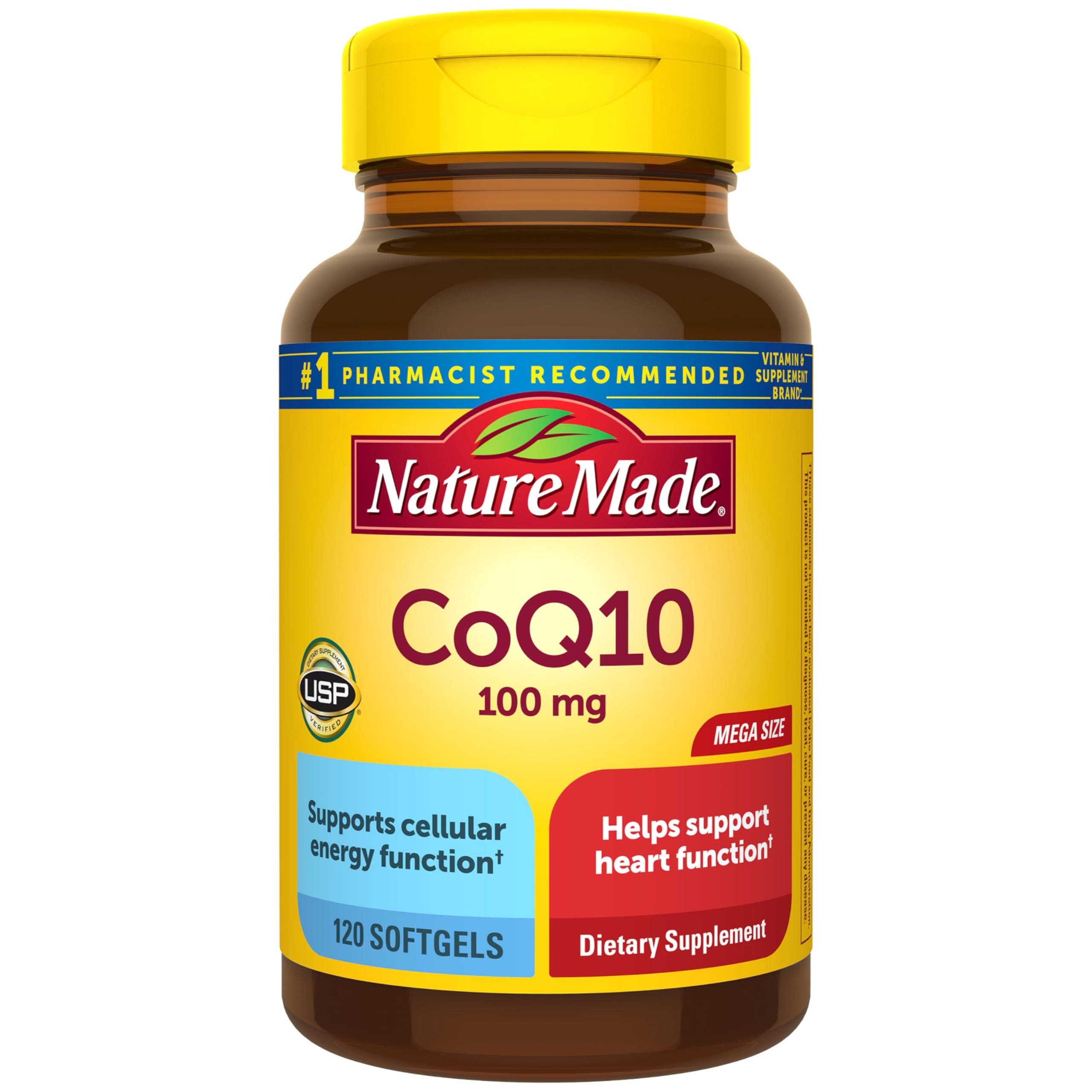 CoQ10 100mg Softgels, Dietary Supplement for Heart Health Support, 120 Softgels, 120 Day Supply