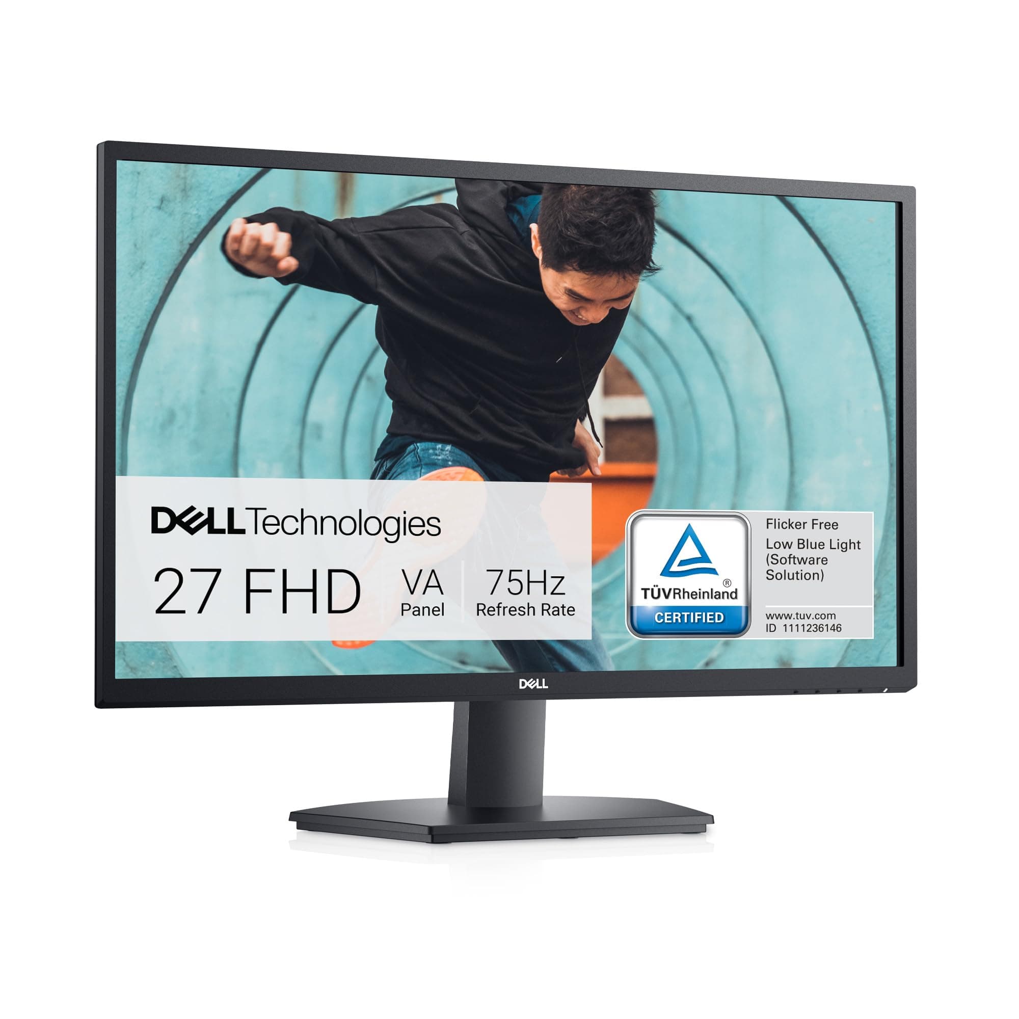 SE2722HX Monitor - 27 inch FHD (1920 x 1080) 16:9 Ratio with Comfortview (TUV-Certified), 75Hz Refresh Rate, 16.7 Million Colors, Anti-Glare Screen with 3H Hardness - Black