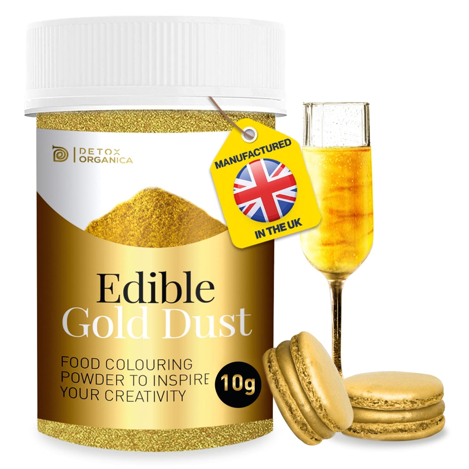 Edible Gold Dust for Cakes 10g - Gold Luster Dust Edible Glitter Shimmer for Cakes - Edible Cake Decorations - Perfect for Icing, Muffins, Drinks and Cake Decorations - Vegan, Gluten Free