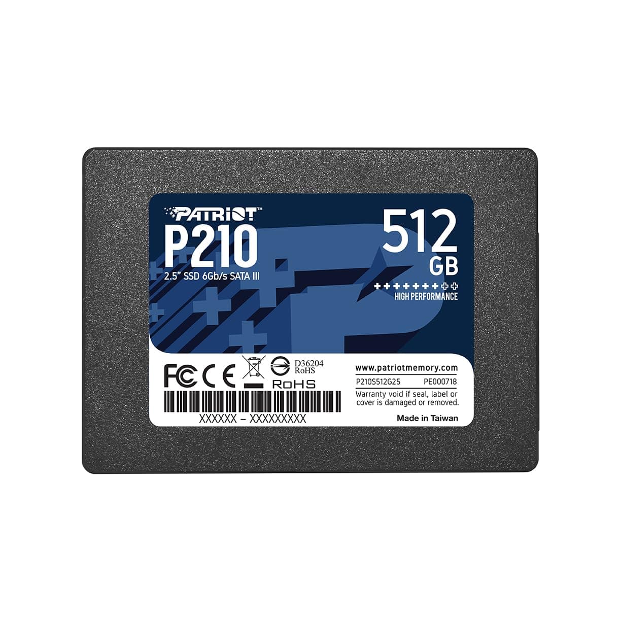 Patriot P210 512GB Internal SSD - SATA 3 2.5" - Solid State Drive - P210S512G25