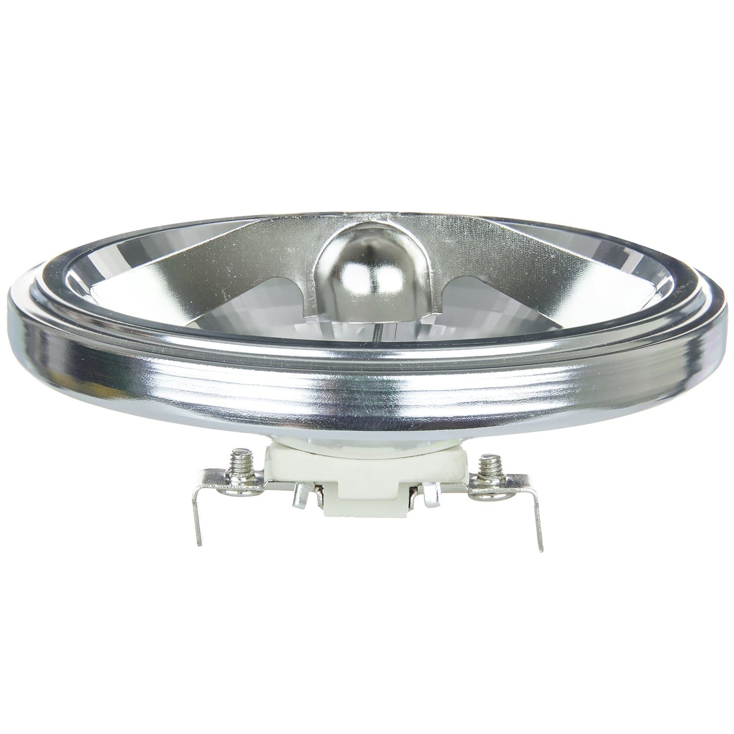 Sunlite21530-SU 50AR111/SP/12V 50 Watt, 8° Spot, AR111 Halogen Spotlight Reflector Lamps, 12-Volts, Screw Terminal Connection (G53), Dimmable, 13,500 CBCP, UV Coating, 1 Pack 3200K - Warm White