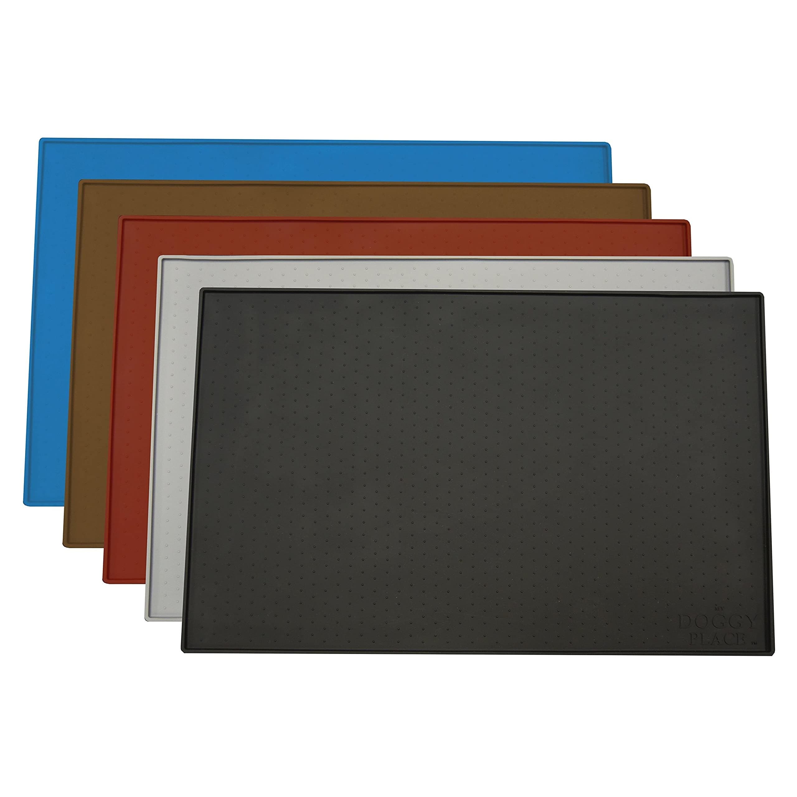 My Doggy Place Dog Cat Food Feeding Mat, Non Slip FDA Silicone (Black, Gray, Red, Blue, Brown)