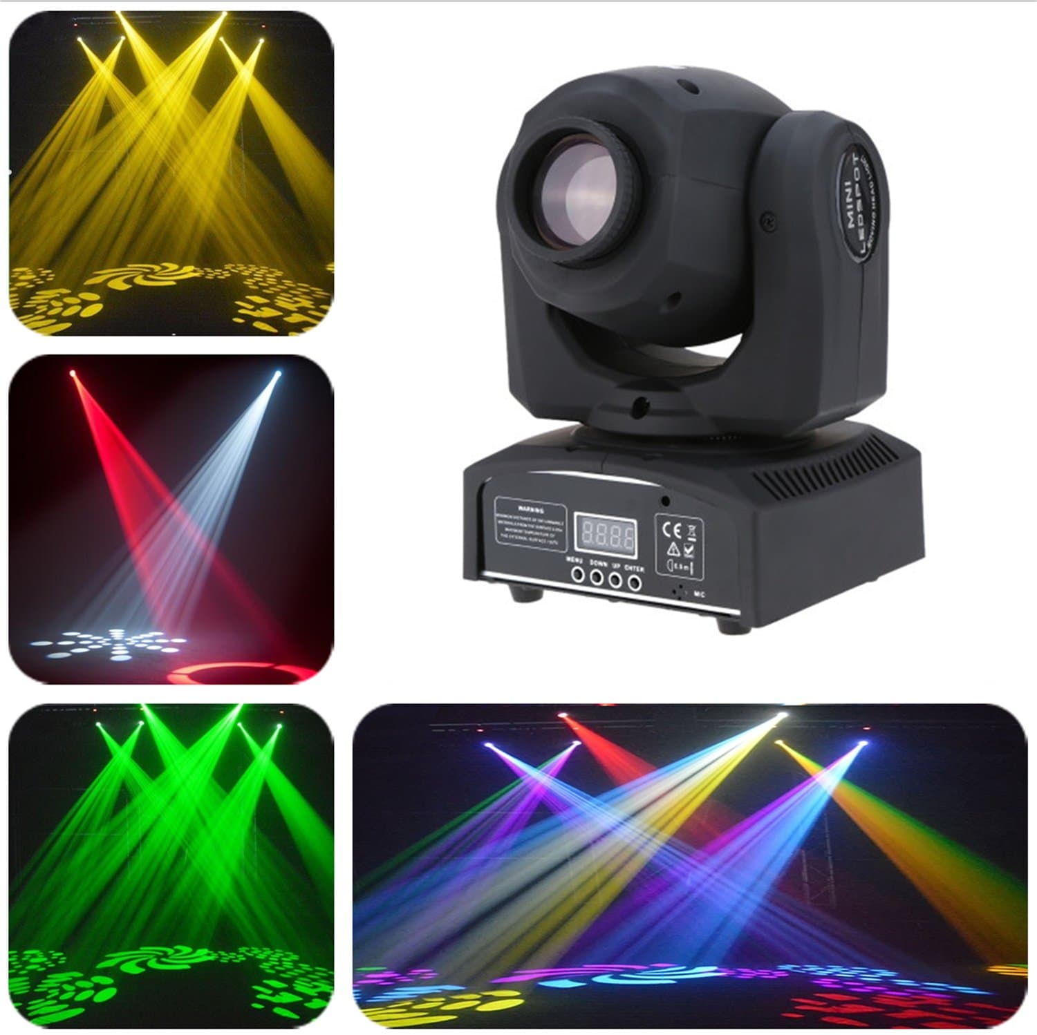 105W Moving Head Light RGBW 4 in 1 LED DMX512 Stage lighting for DJ KTV Disco Party Wedding Effect Lighting by Rainiers (10W GOBO)