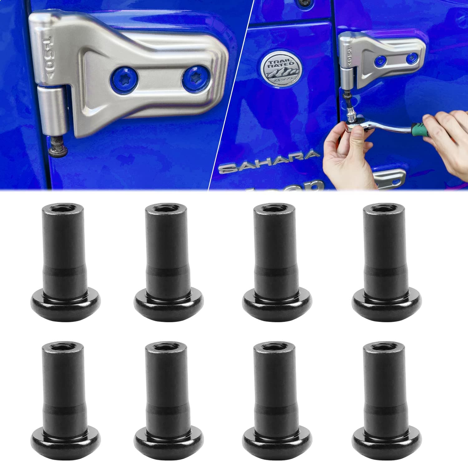 Door Hinge Nuts Replacement Screws Compatible for Jeep Wrangler JL JLU Rubicon Gladiator JT 2/4-Door 2007-2021 (8-Pieces)…
