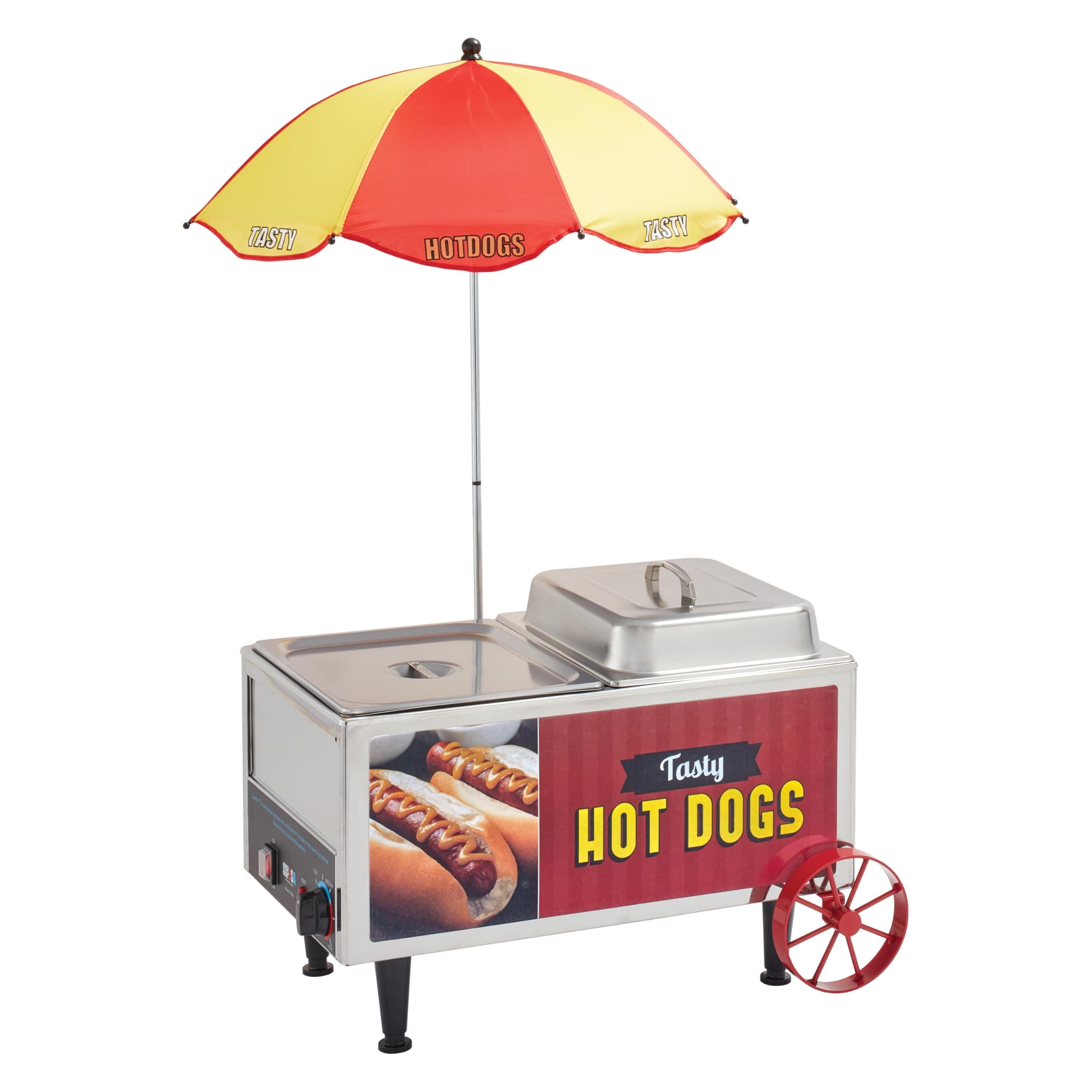 Benchmark 60072 Mini Cart Hotdog Steamer, 120V, 1200W, 10A,Stainless Steel